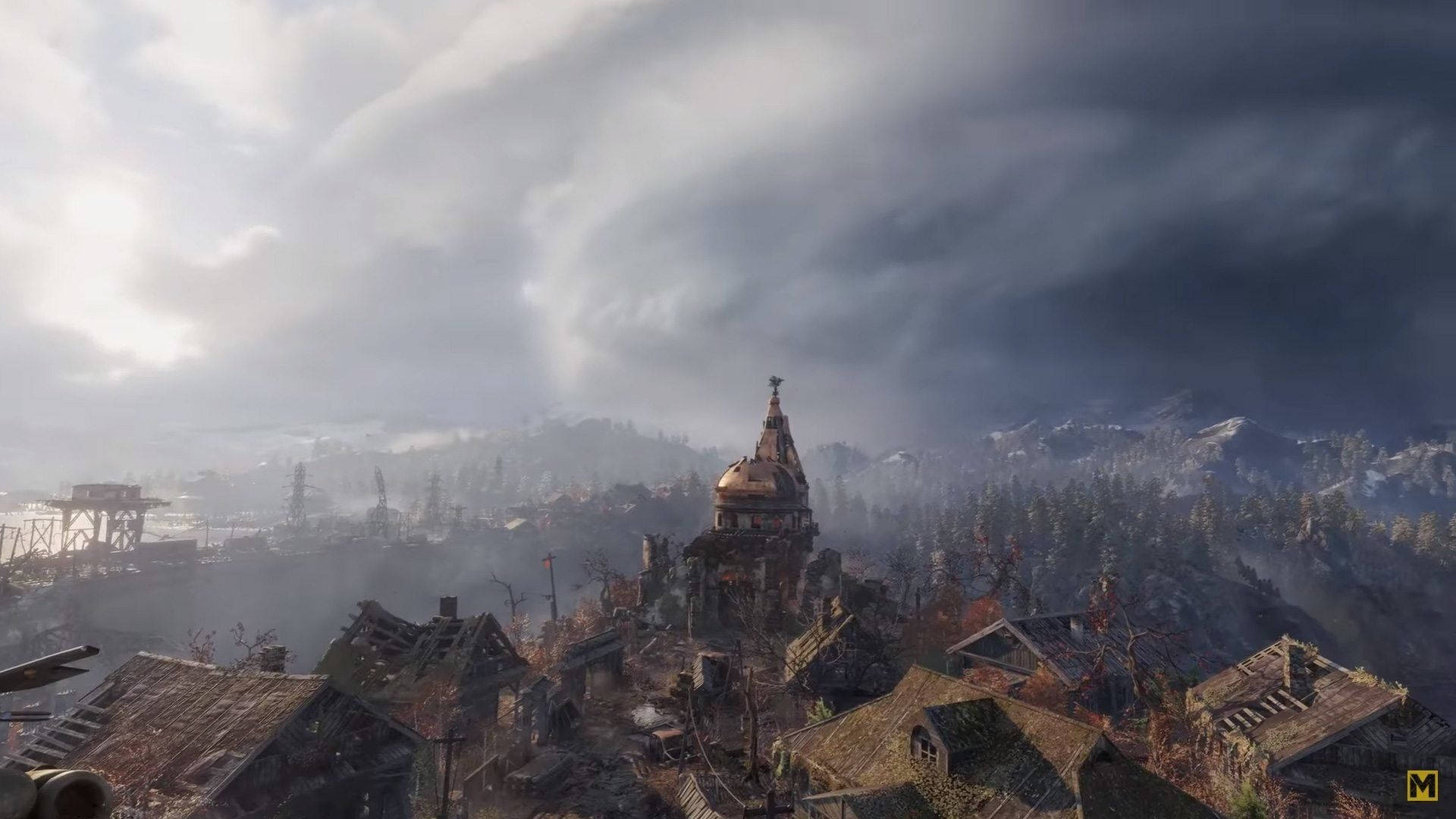 Metro Exodus, abandoned town, domed church, Full HD Desktop Wallpaper