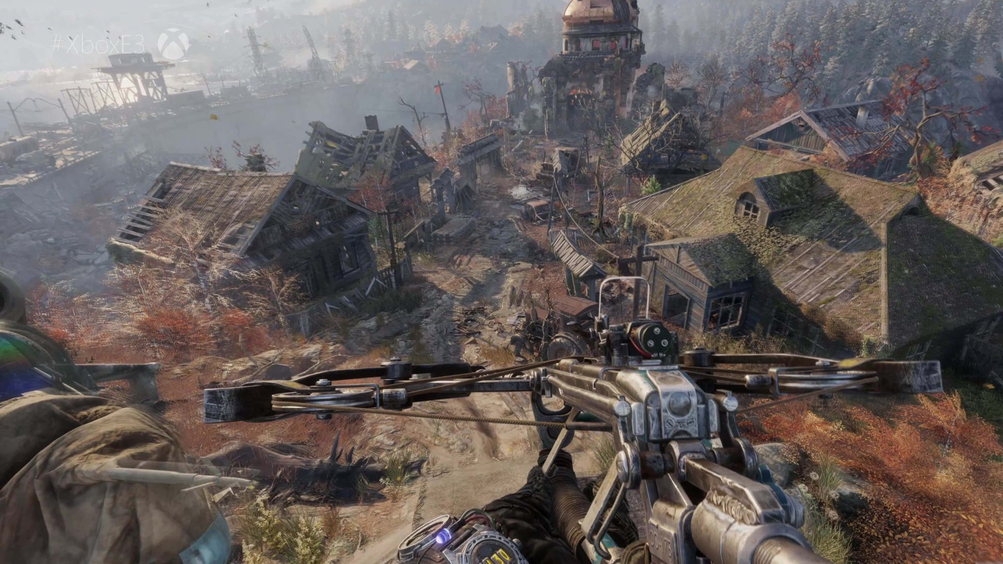 Metro Exodus, crossbow, ruined village, 4K Desktop Wallpaper