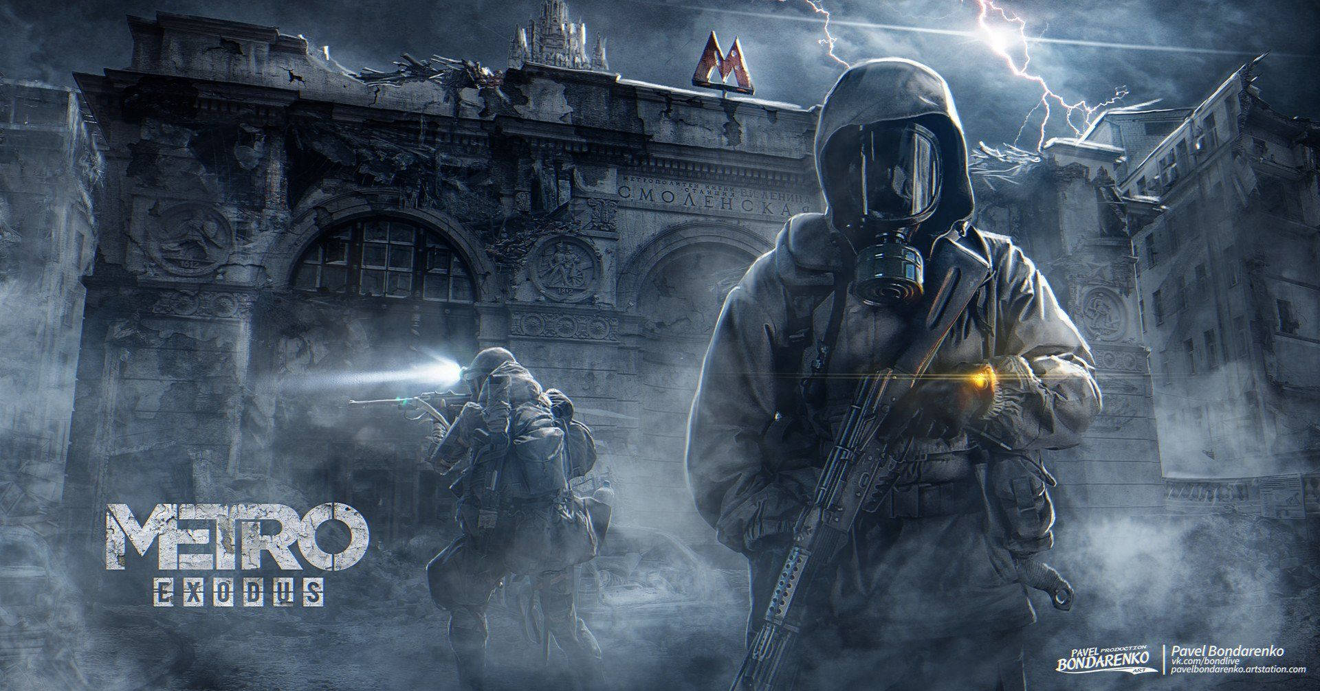 Metro Exodus, two soldiers, gas-masked soldiers, Full HD Desktop Wallpaper