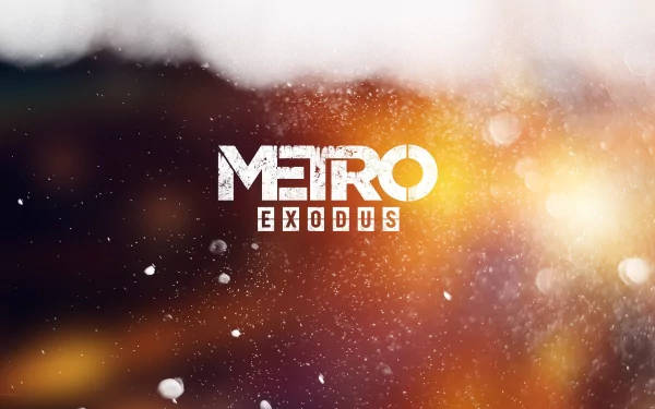 Metro Exodus, weathered white letters, fiery orange, SD Desktop Wallpaper