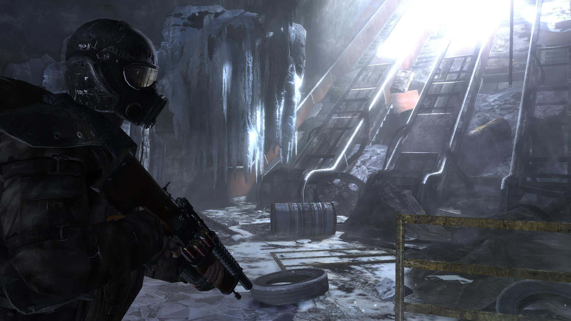 Metro Game, gas mask, rifle, Full HD Desktop Wallpaper