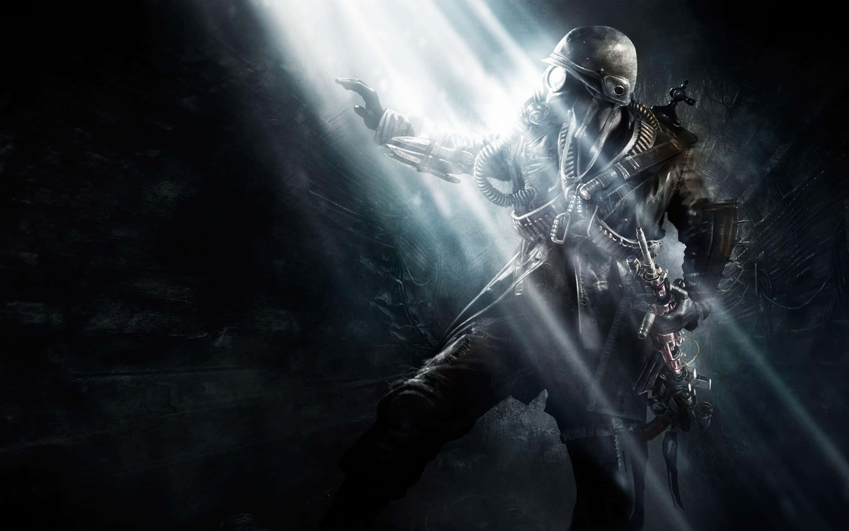 Metro Game, steampunk warrior, gas mask, 2K Desktop Wallpaper