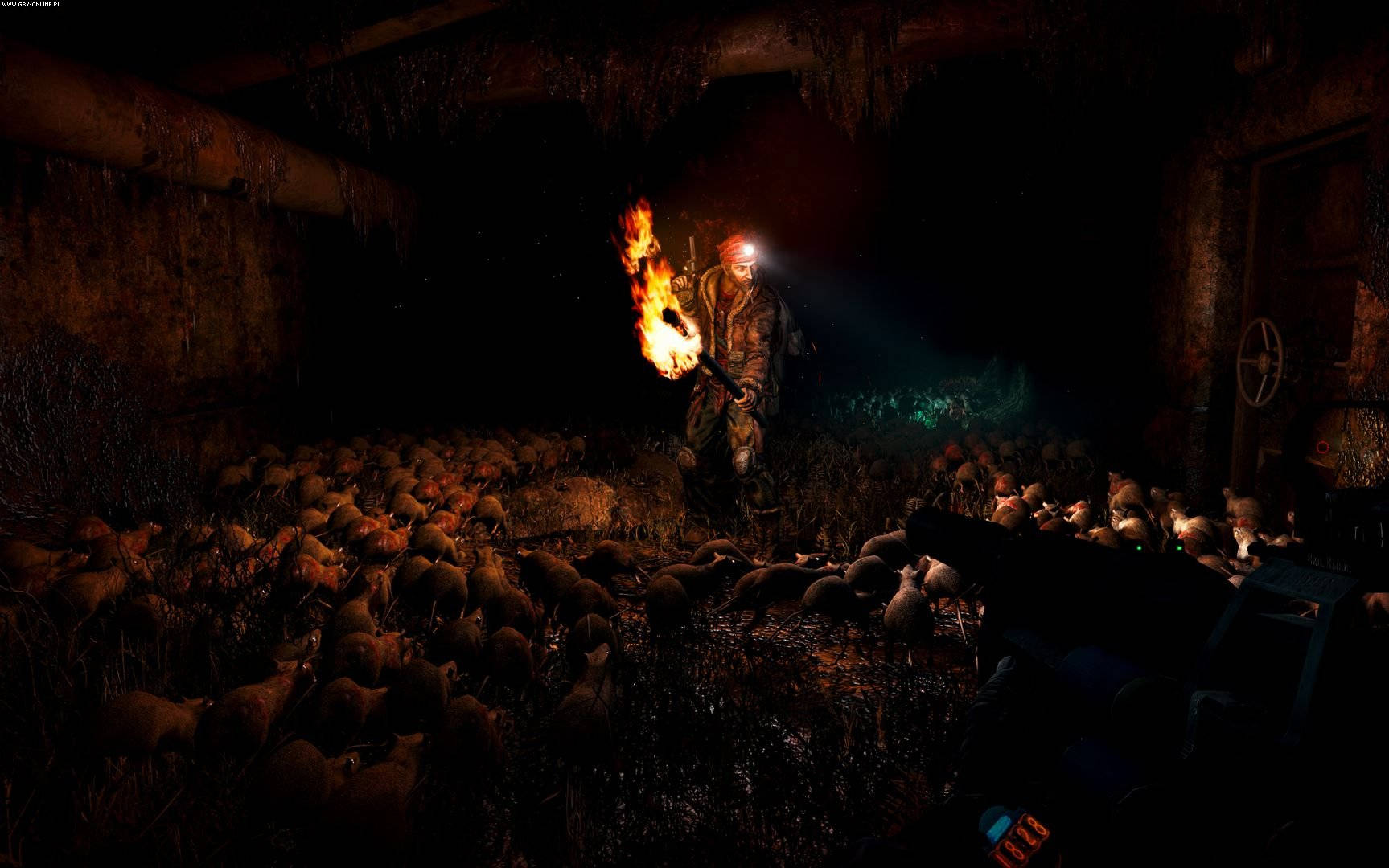 Metro Last Light, rats, flaming torch, HD Desktop Wallpaper