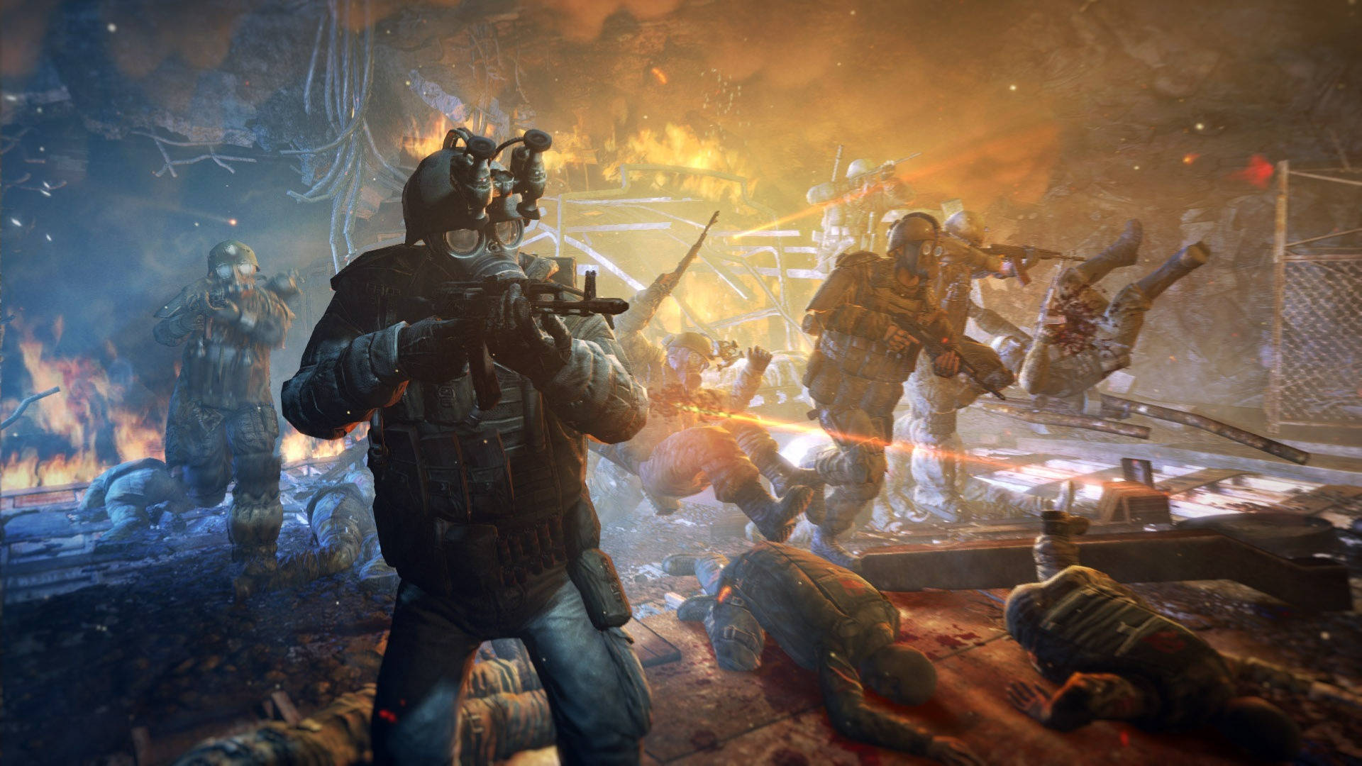 Metro Last Light, fire fight, tactical gear, Full HD Desktop Wallpaper