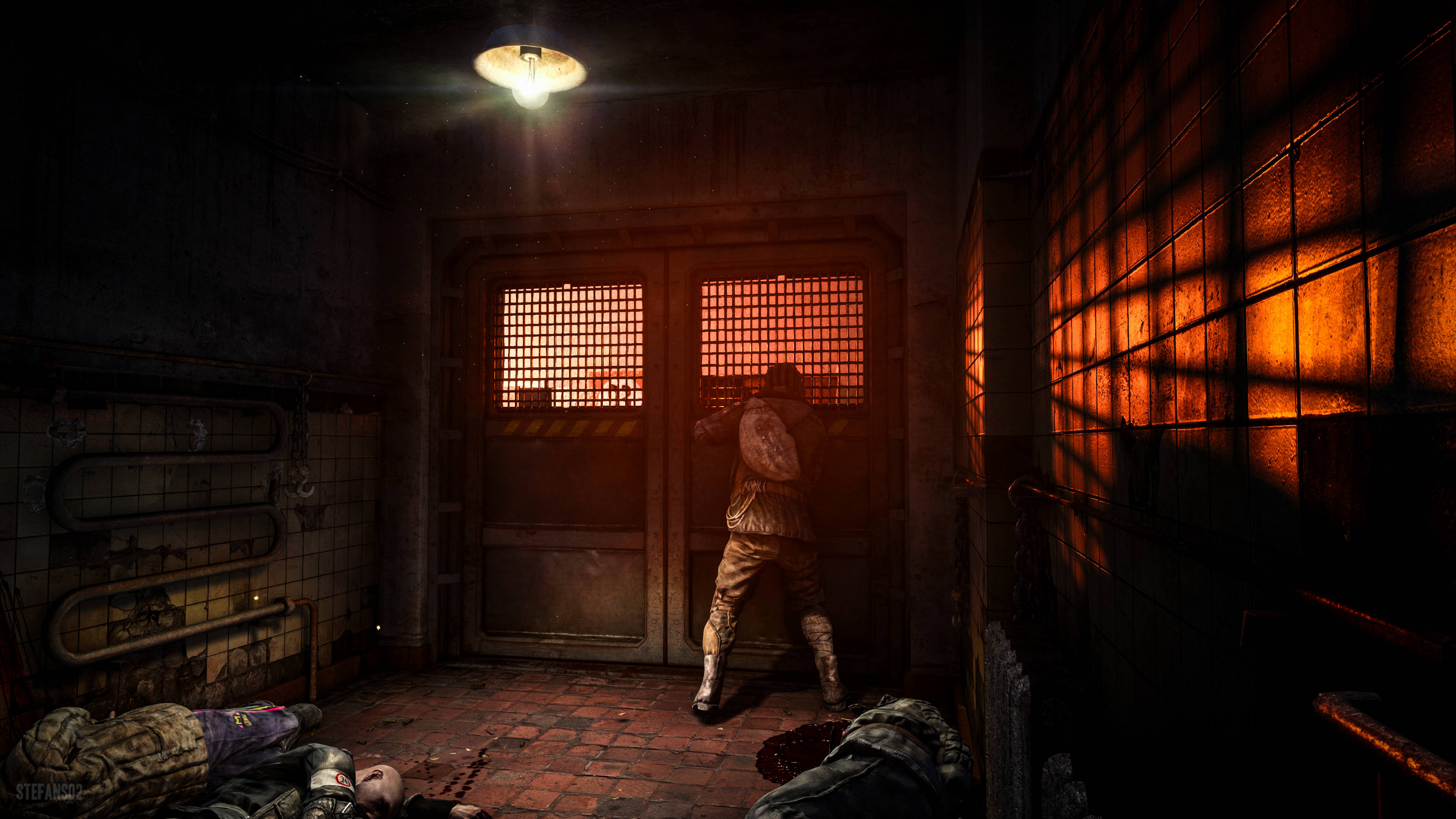 Metro Last Light, barred windows, gritty corridor, 4K Desktop Wallpaper