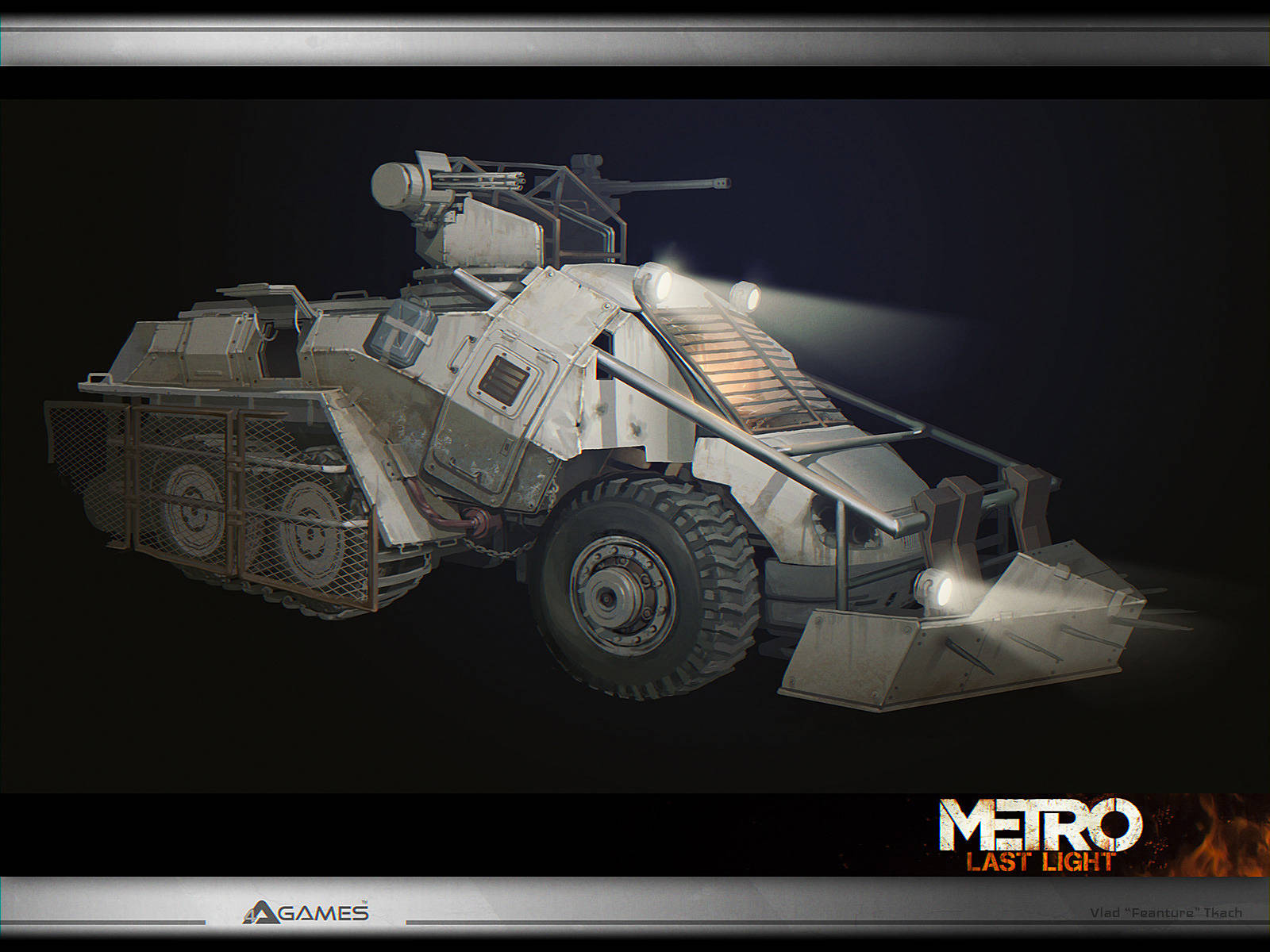 Metro Last Light, armored car, glowing headlights, HD Desktop Wallpaper