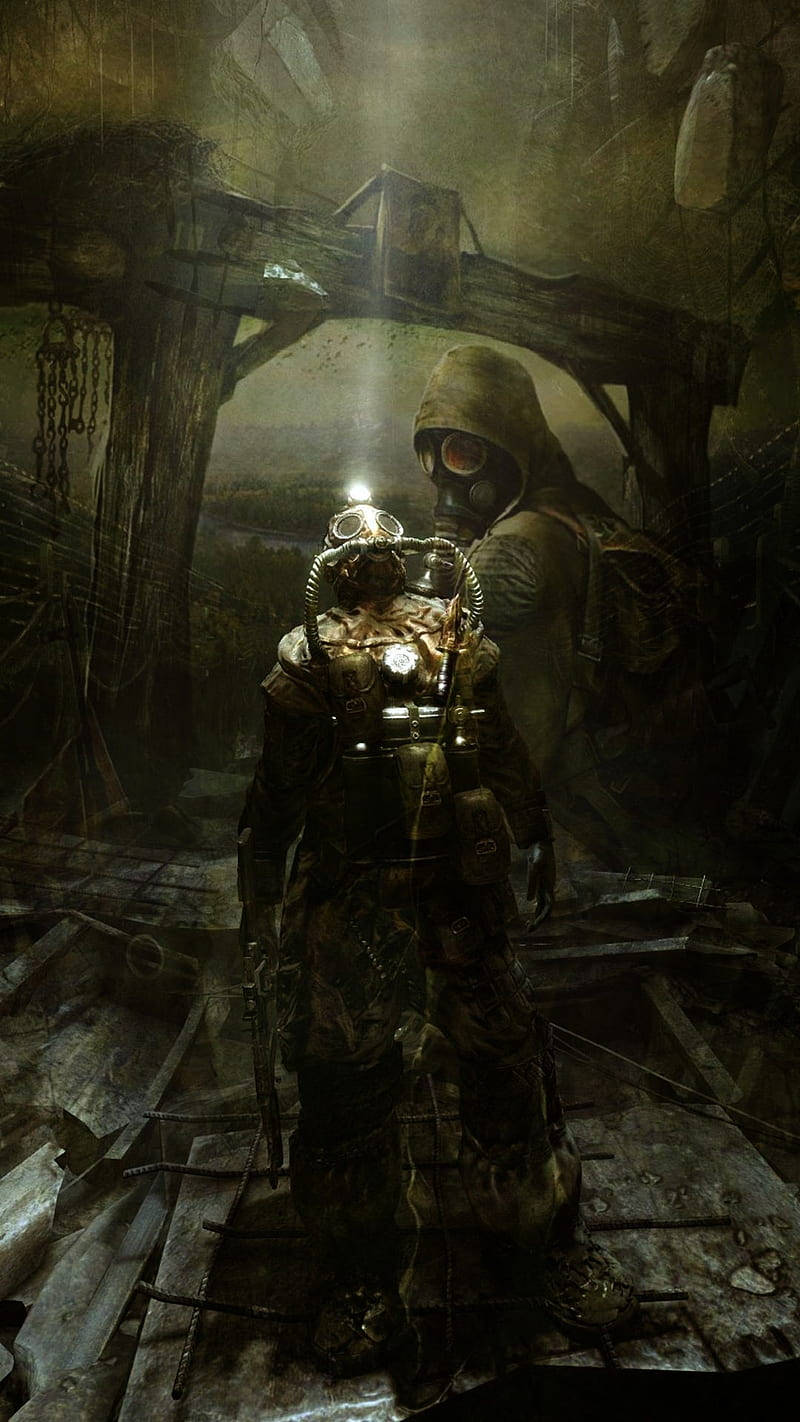 Metro Phone, archway, gas masks, HD Phone Wallpaper