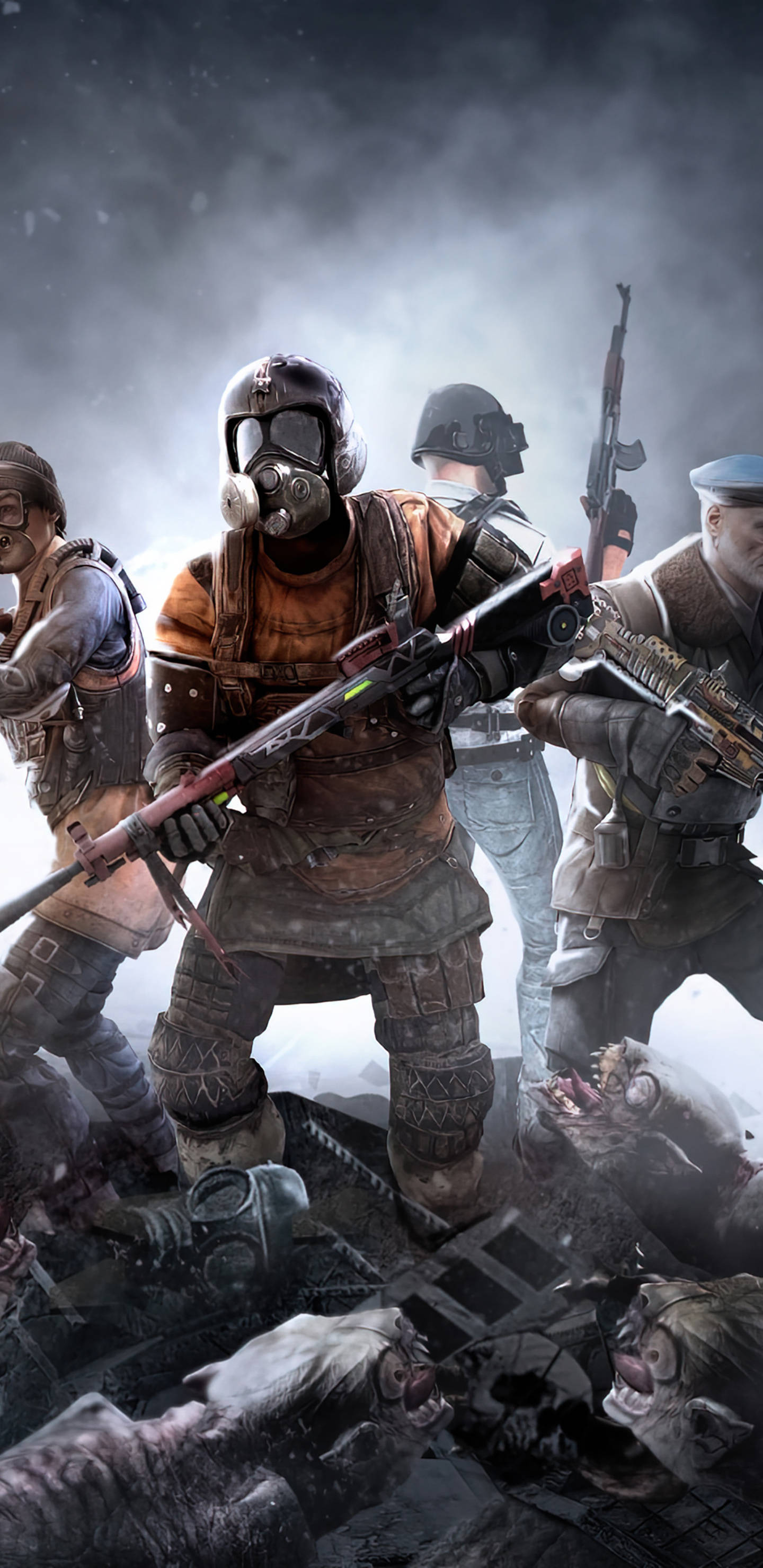 Metro Phone, battle position, gas masks, 2K Phone Wallpaper