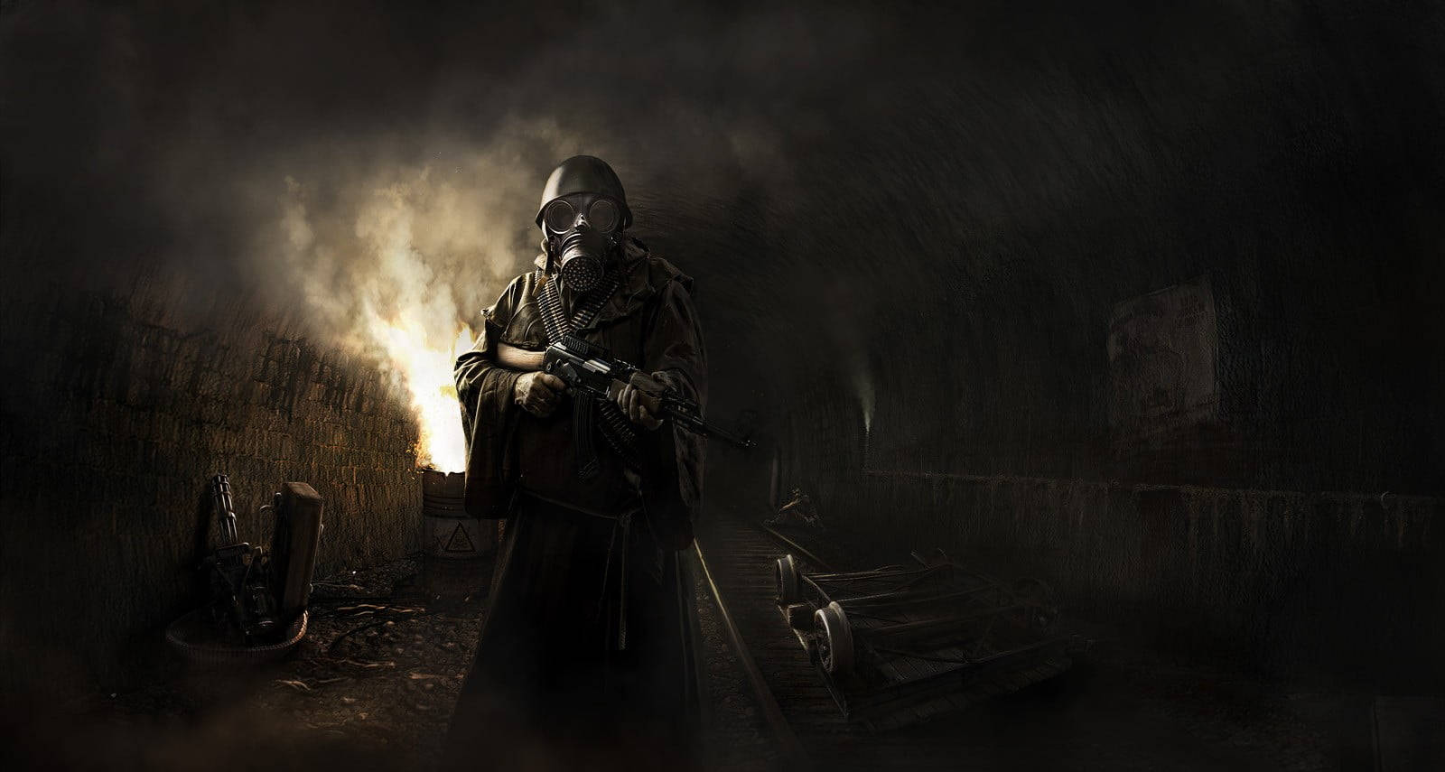 Metro Phone, underground tunnel, soldier, HD Desktop Wallpaper