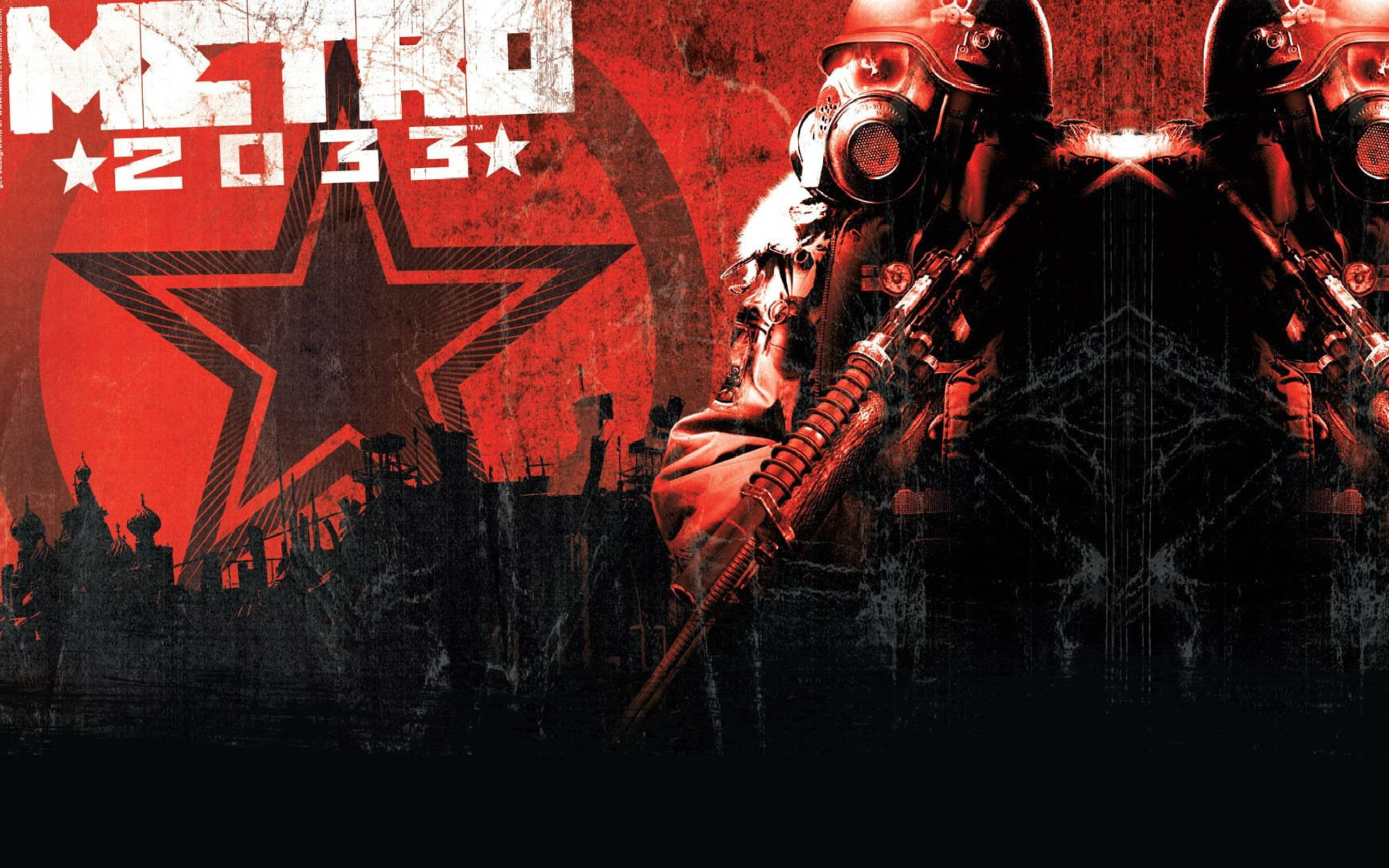 Metro 2033 Redux, gas masks, red star, 2K Desktop Wallpaper