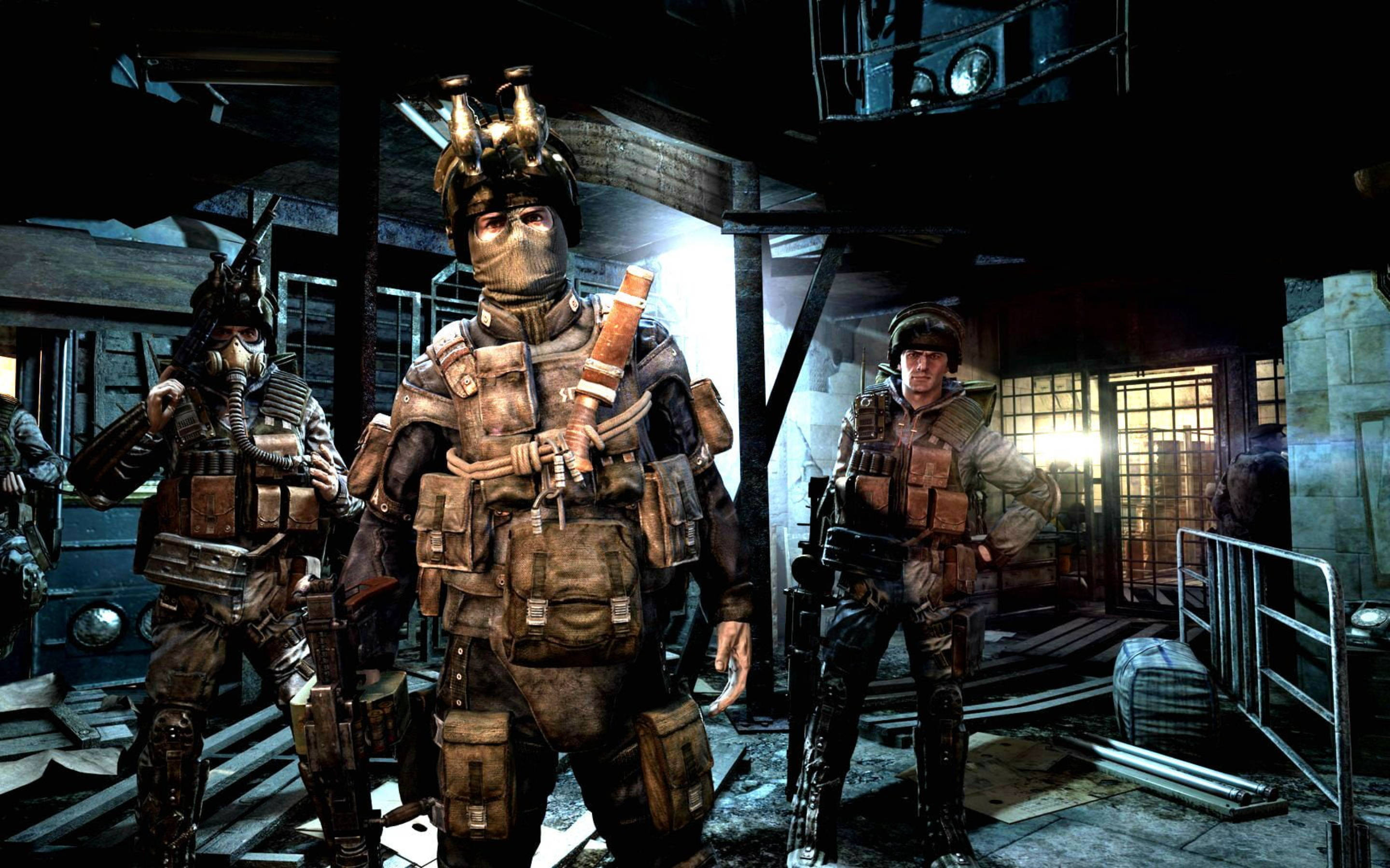 Metro Redux, tactical gear, dimly lit, 2K Desktop Wallpaper