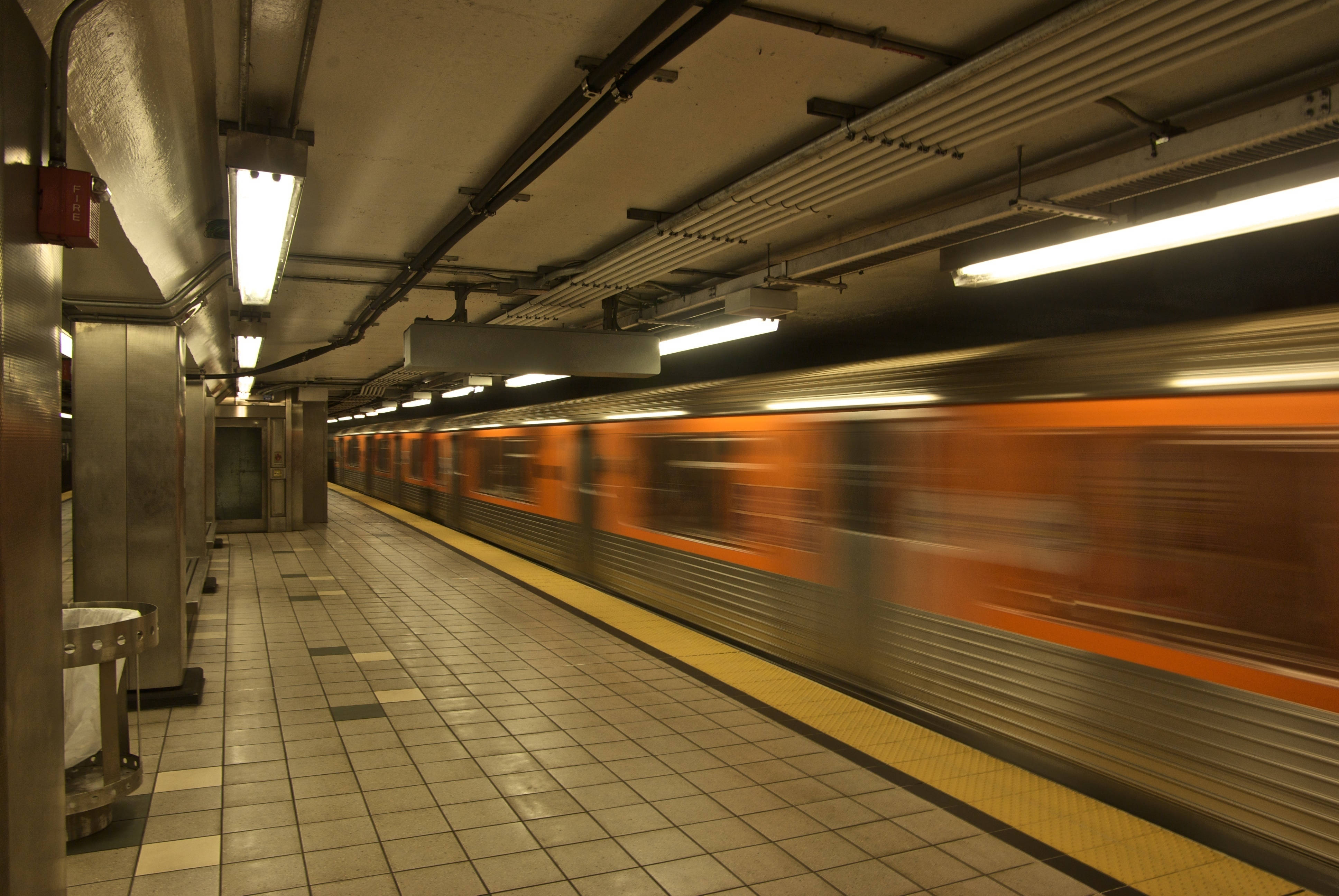 underground city, subway, fluorescent lights, 4K Desktop Wallpaper