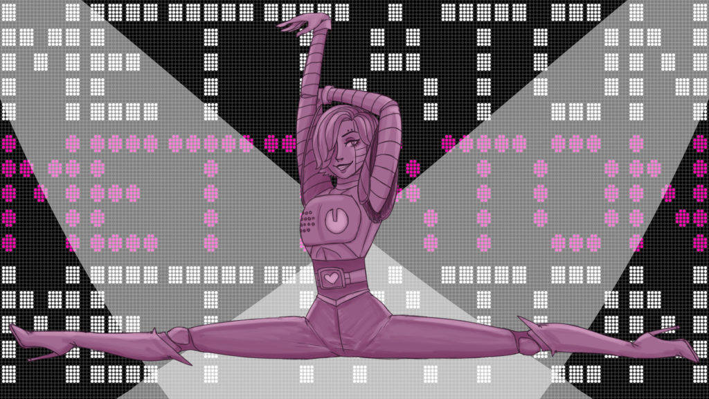 Mettaton, purple robot, split pose, SD Desktop Wallpaper