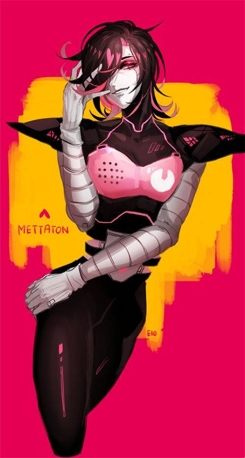 Mettaton, anime character, dark hair, SD Phone Wallpaper