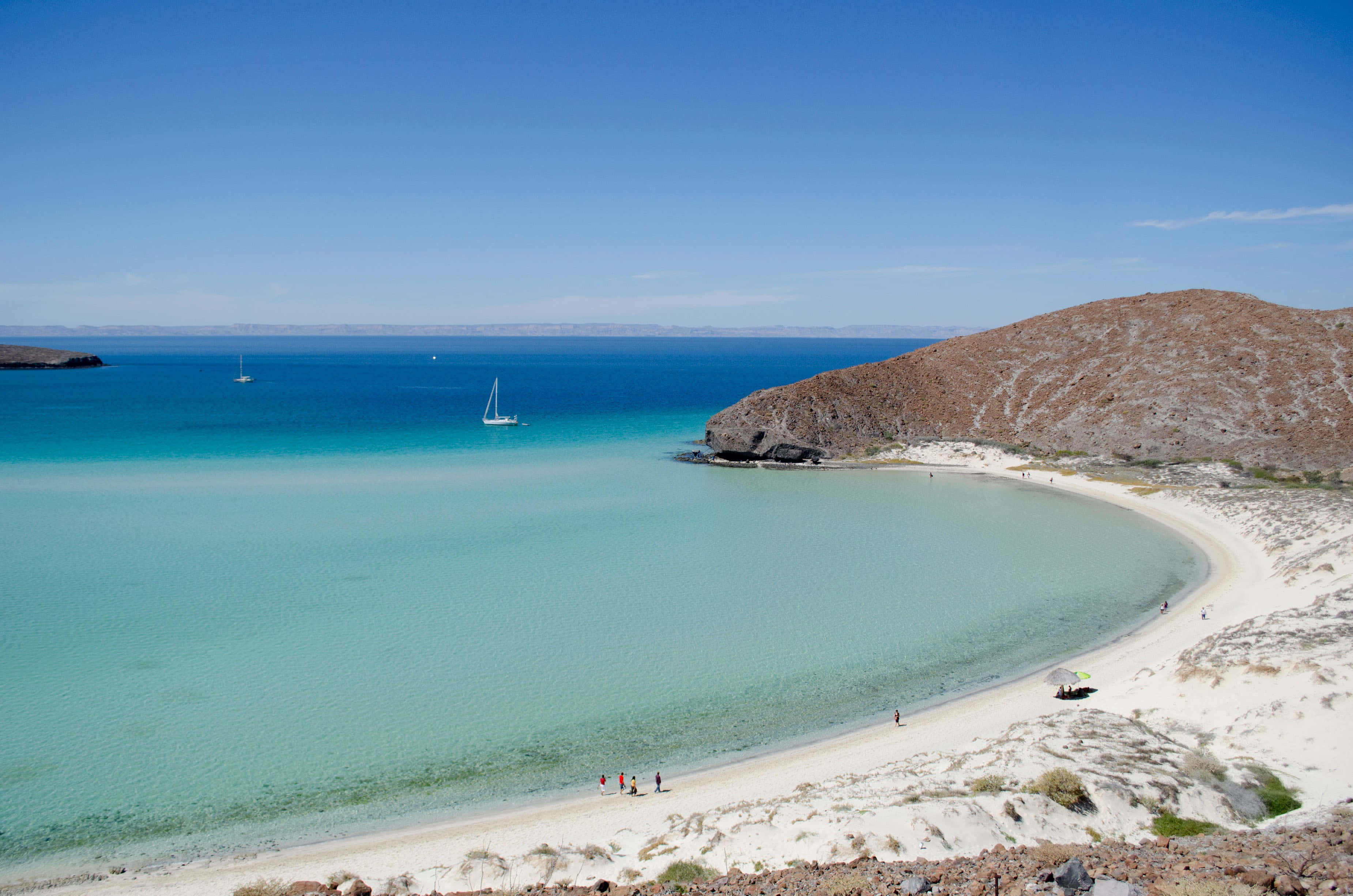Mexican Beach, turquoise waters, white sand beach, 2K Desktop Wallpaper