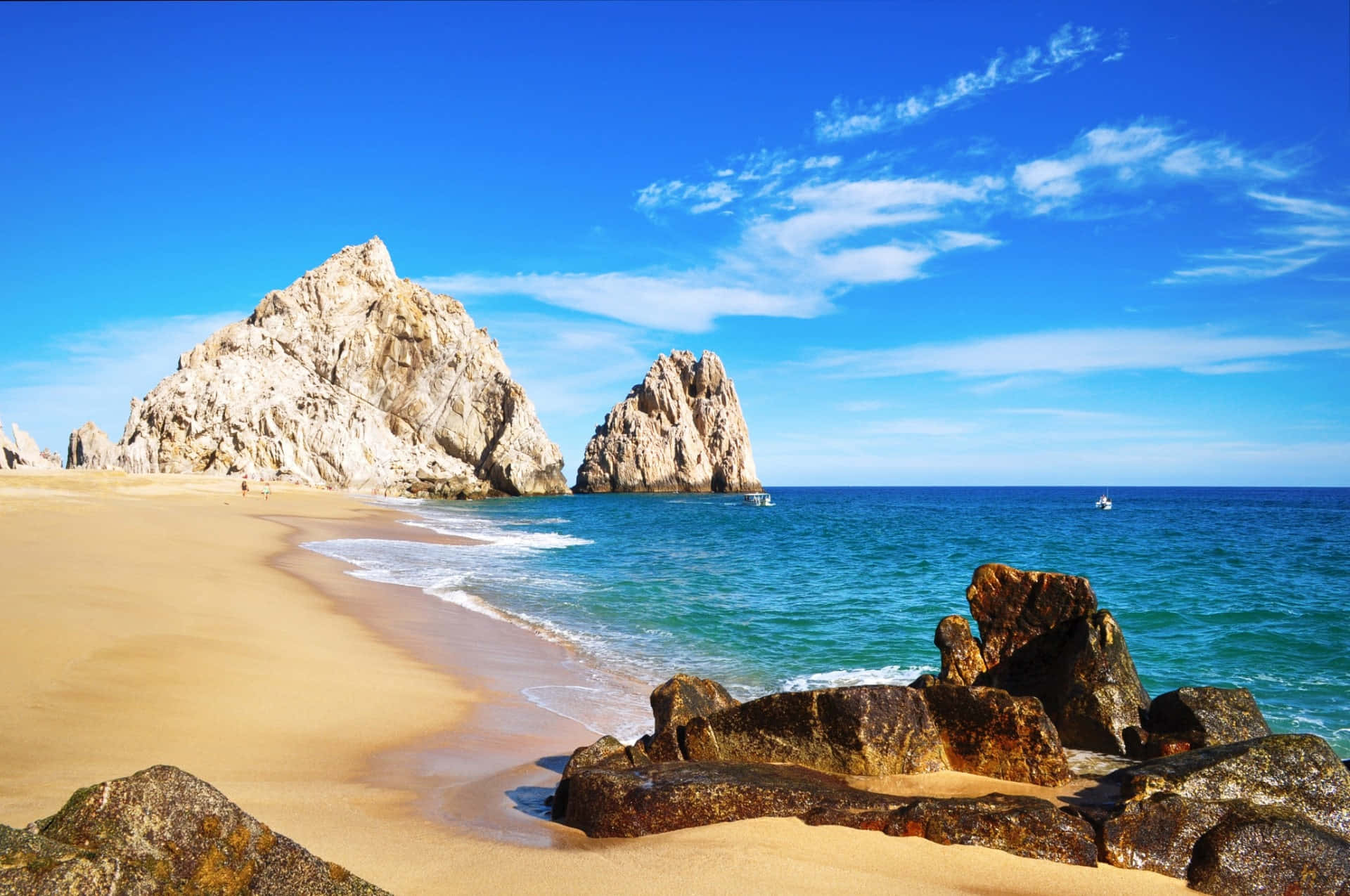 Mexican Beach, Sunset, golden sand, Full HD Desktop Wallpaper