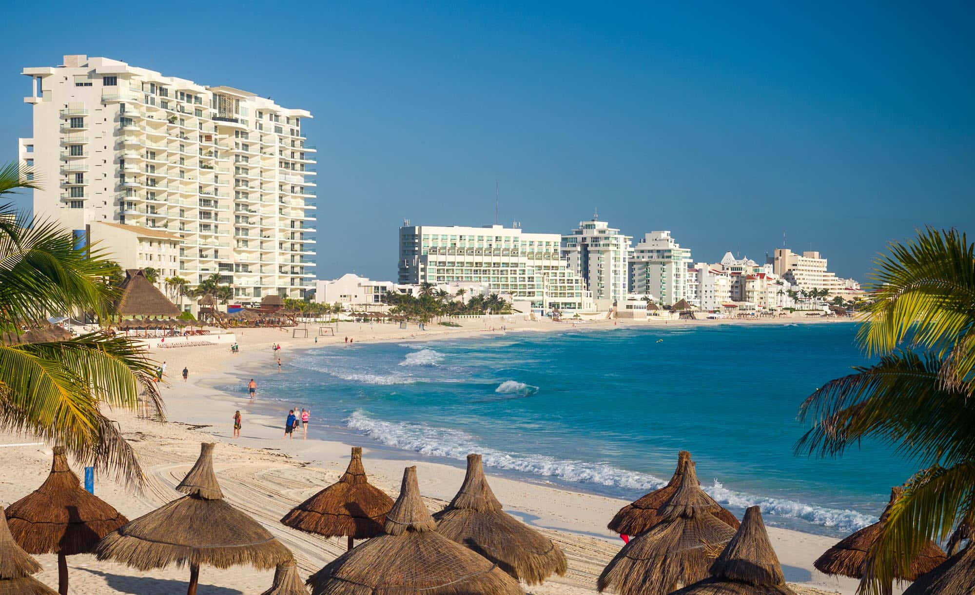 Mexican Beach, turquoise ocean, white sand, Full HD Desktop Wallpaper