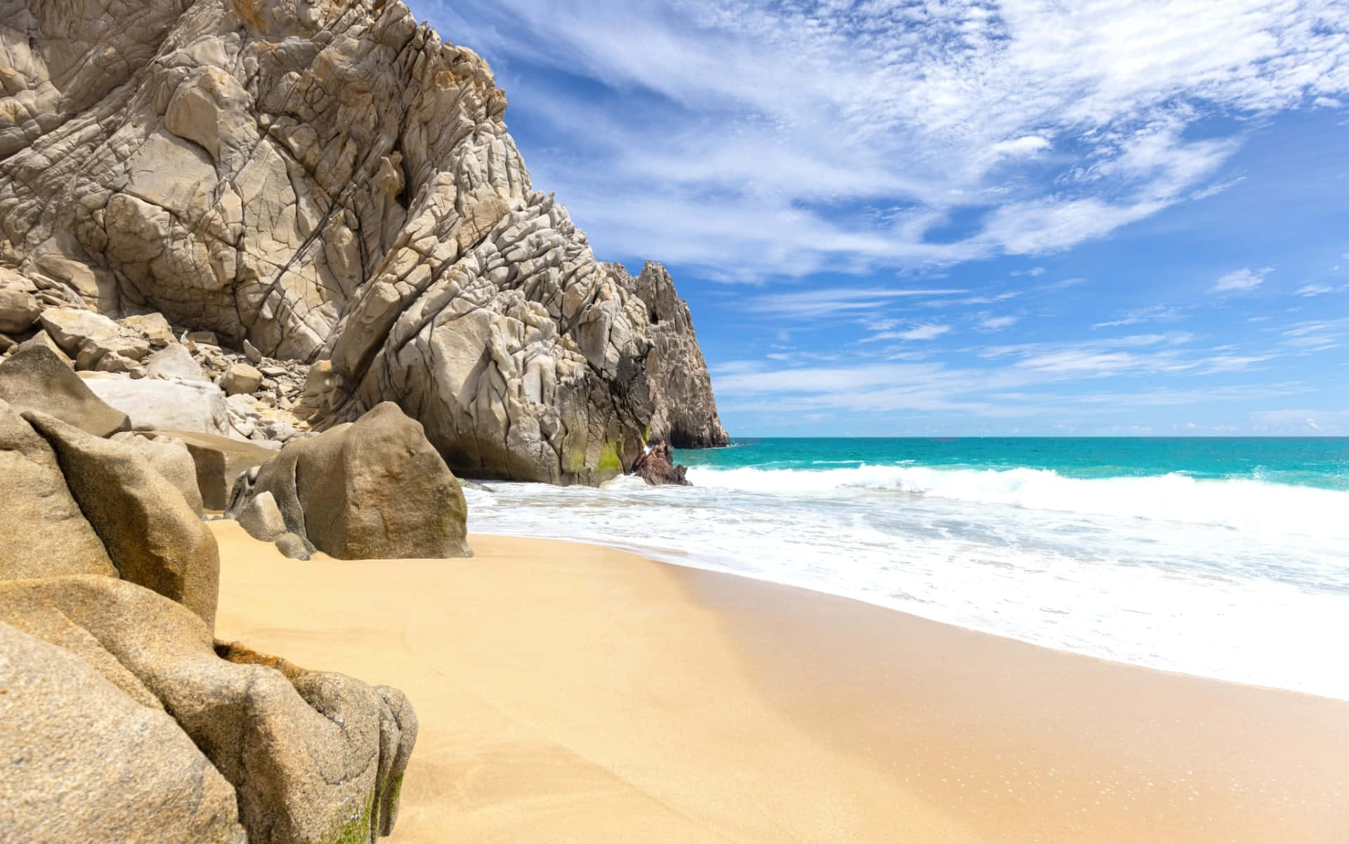 Mexican Beach, Sunset, golden sand, Full HD Desktop Wallpaper