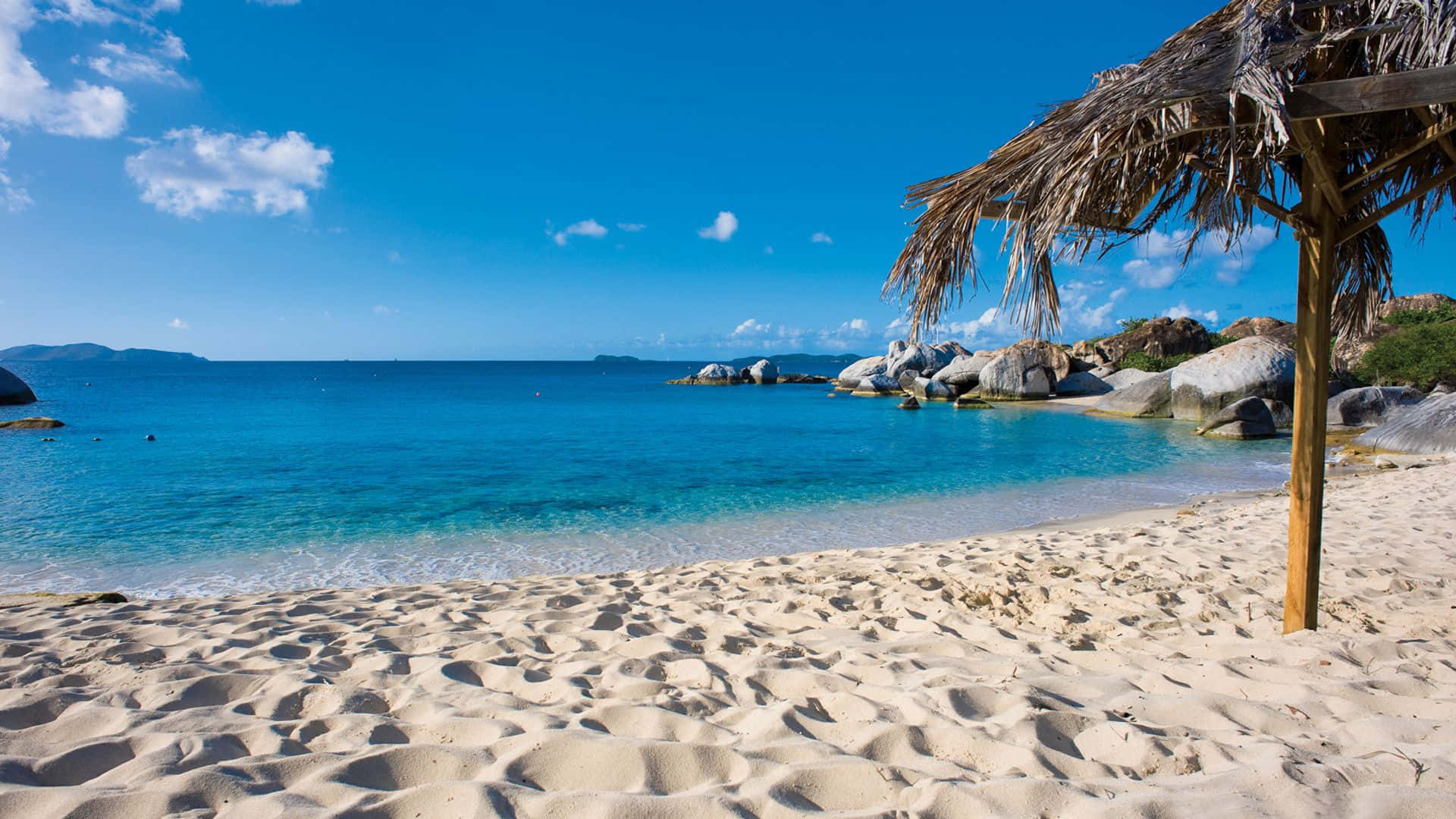 Mexican Beach, turquoise waters, white sand, Full HD Desktop Wallpaper
