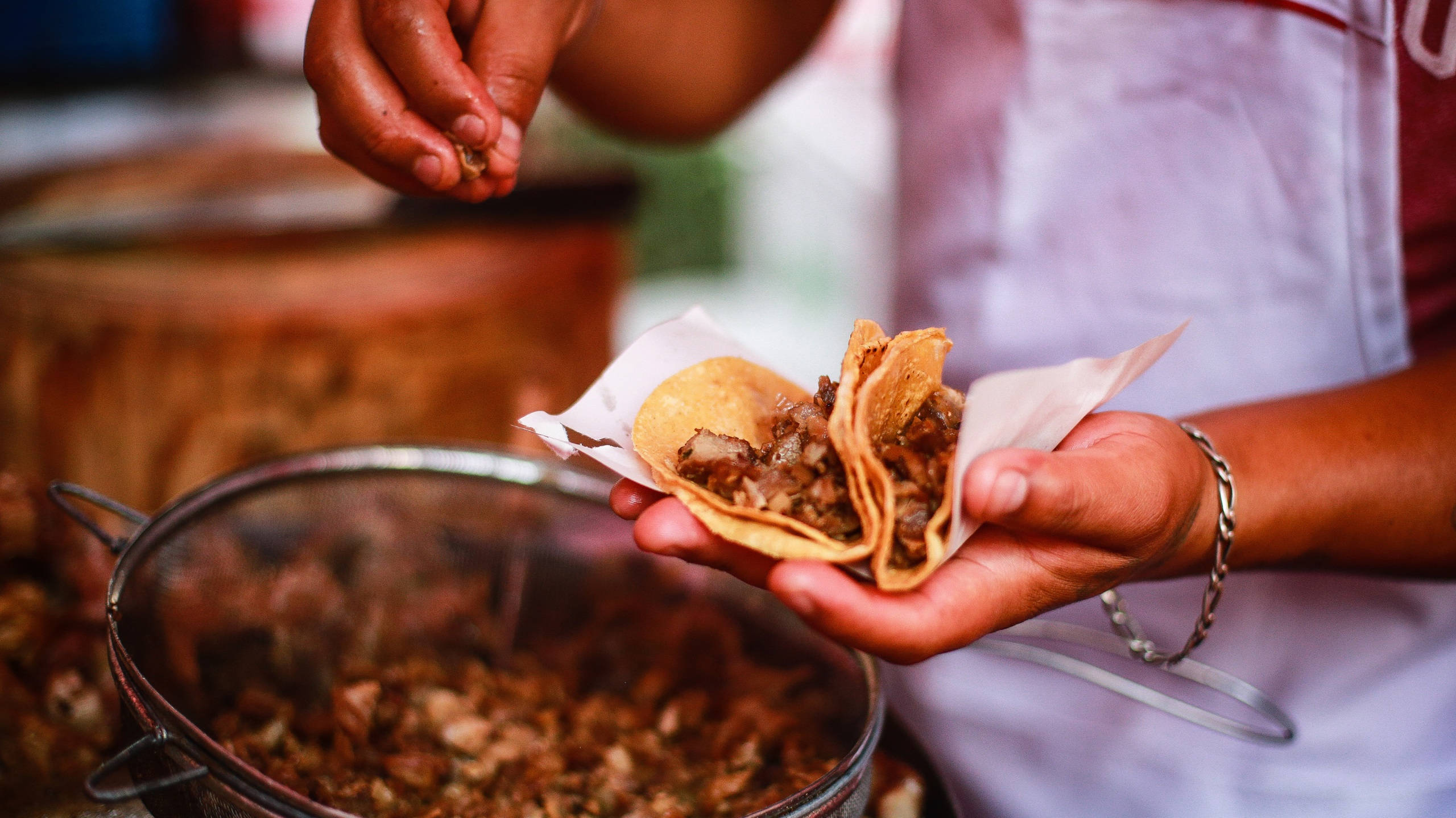 tacos al pastor, savory pork, soft tacos, 2K Desktop Wallpaper