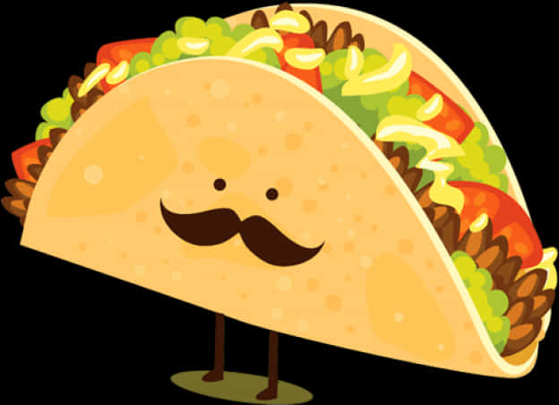 animated smiling taco character, mustache, legs, SD Desktop Wallpaper