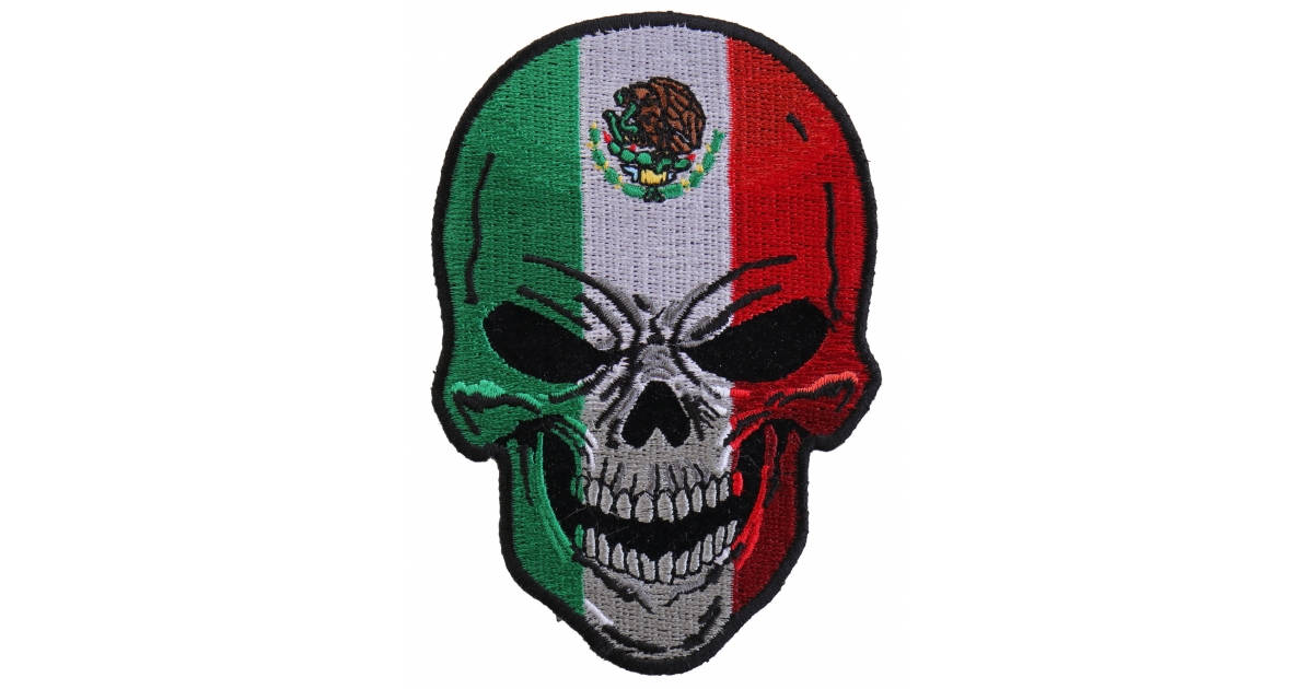 Mexico flag, skull, Mexican flag colors, SD Desktop Wallpaper