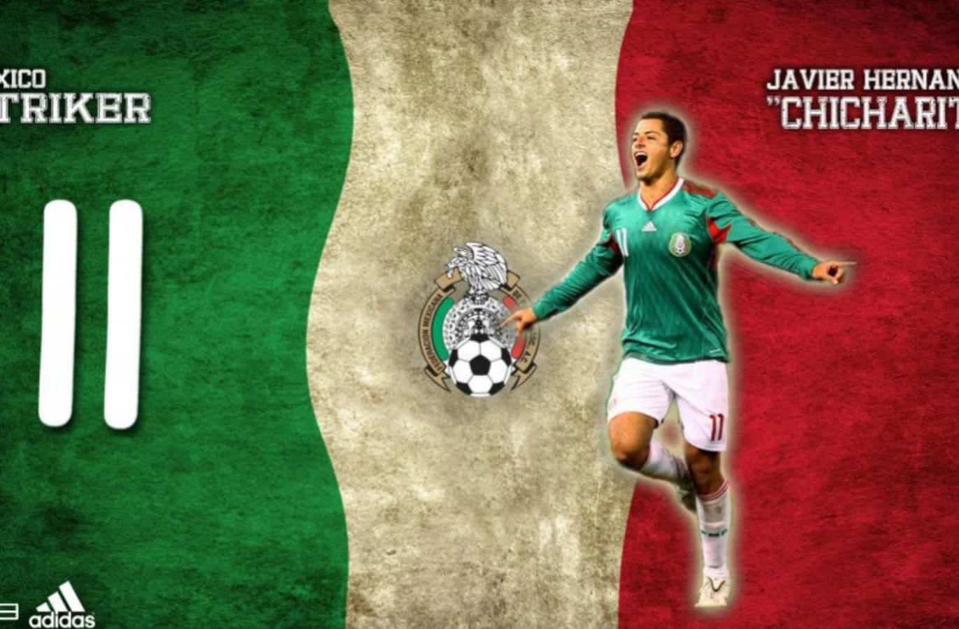 Mexico Soccer Team, green jersey, textured Mexican flag background, HD Desktop Wallpaper