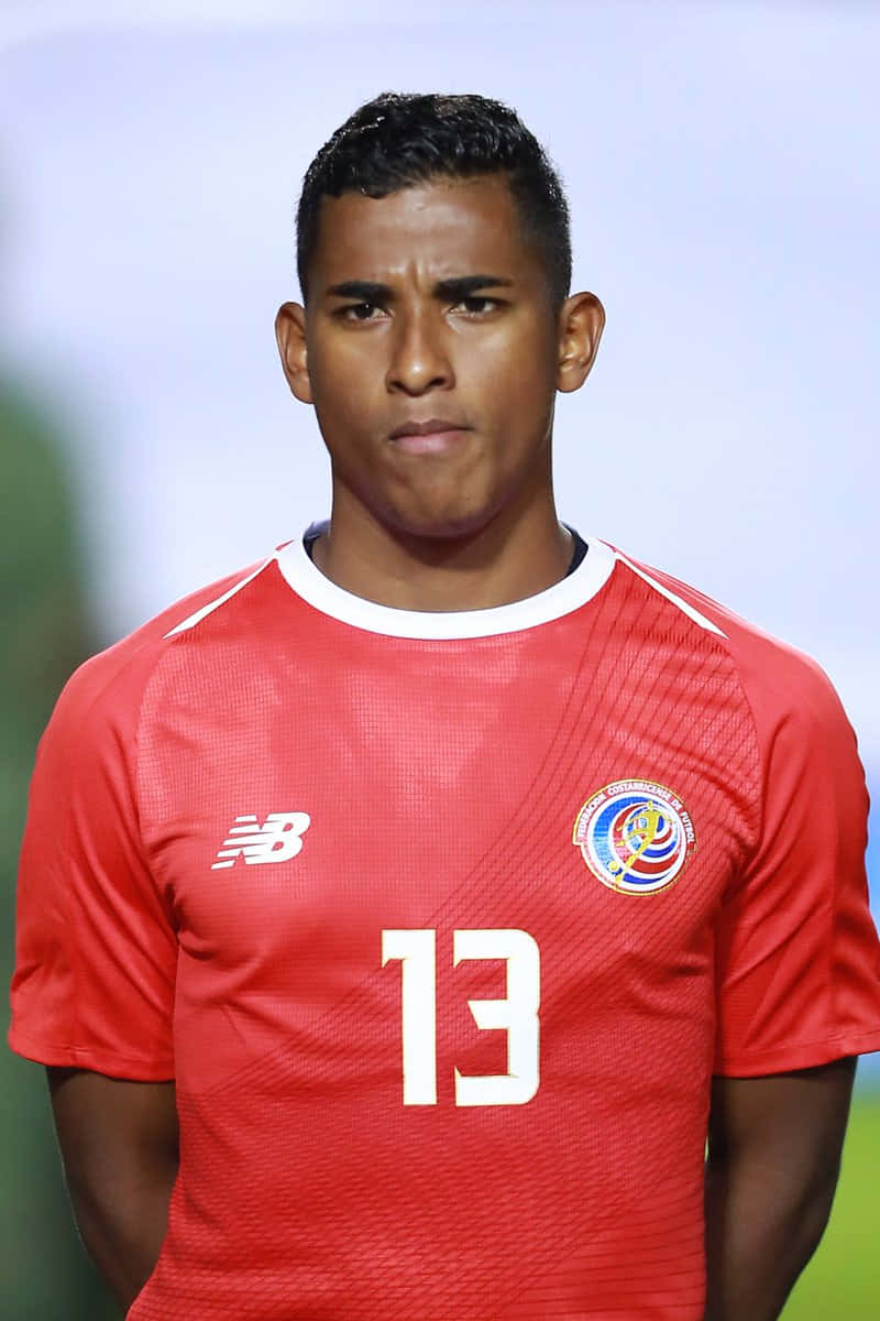 soccer player, red jersey, number 13, SD Phone Wallpaper