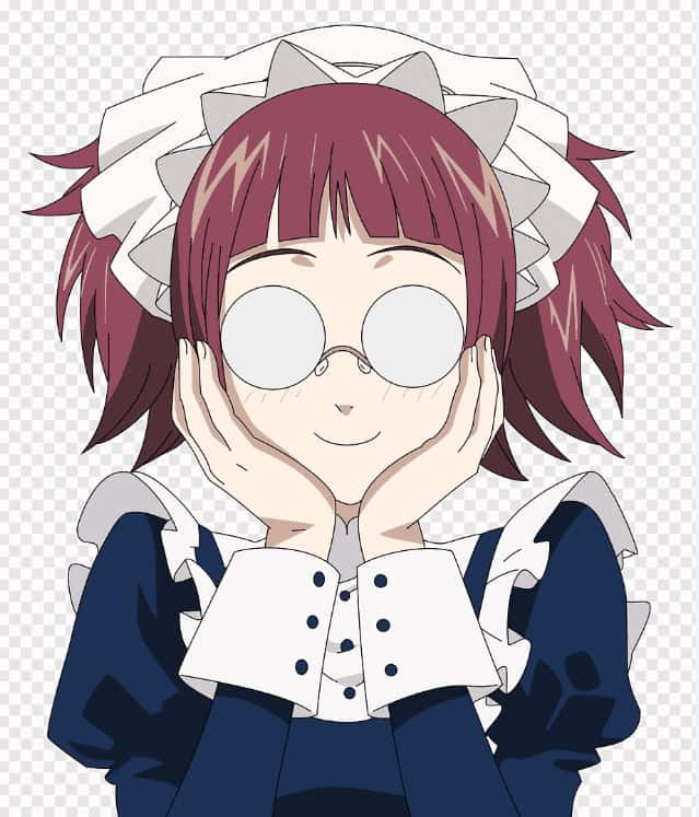 Mey-rin, maroon hair, round glasses, SD Phone Wallpaper