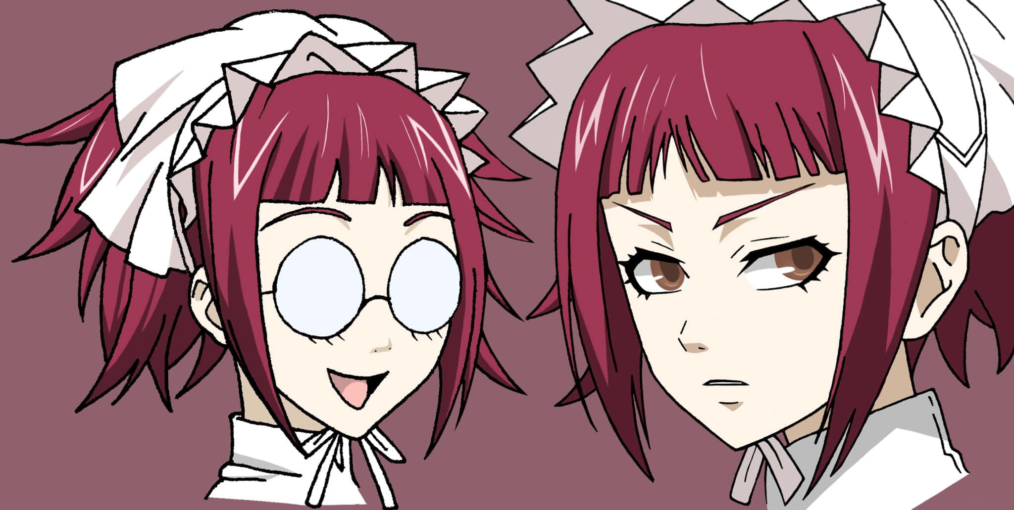 Mey-Rin, red hair, white maid hats, Full HD Desktop Wallpaper
