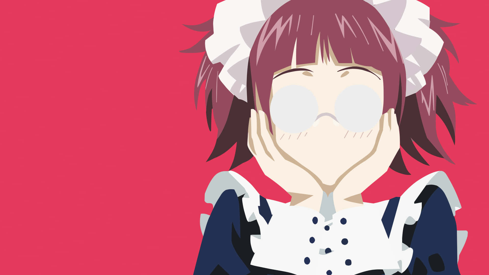 Mey-rin, maroon hair, white bow, Full HD Desktop Wallpaper