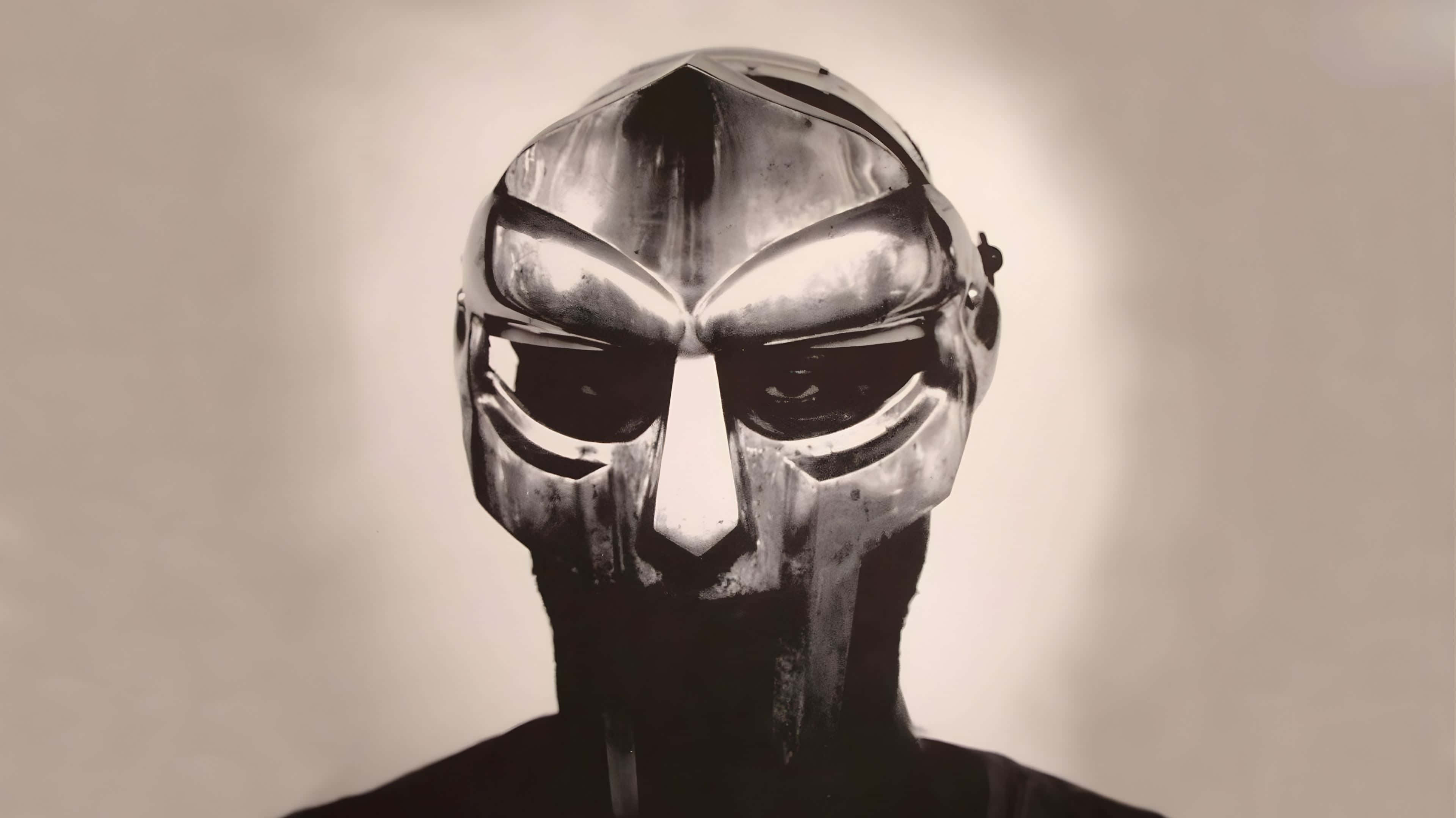 M F Doom, metallic helmet, angular features, 4K Desktop Wallpaper