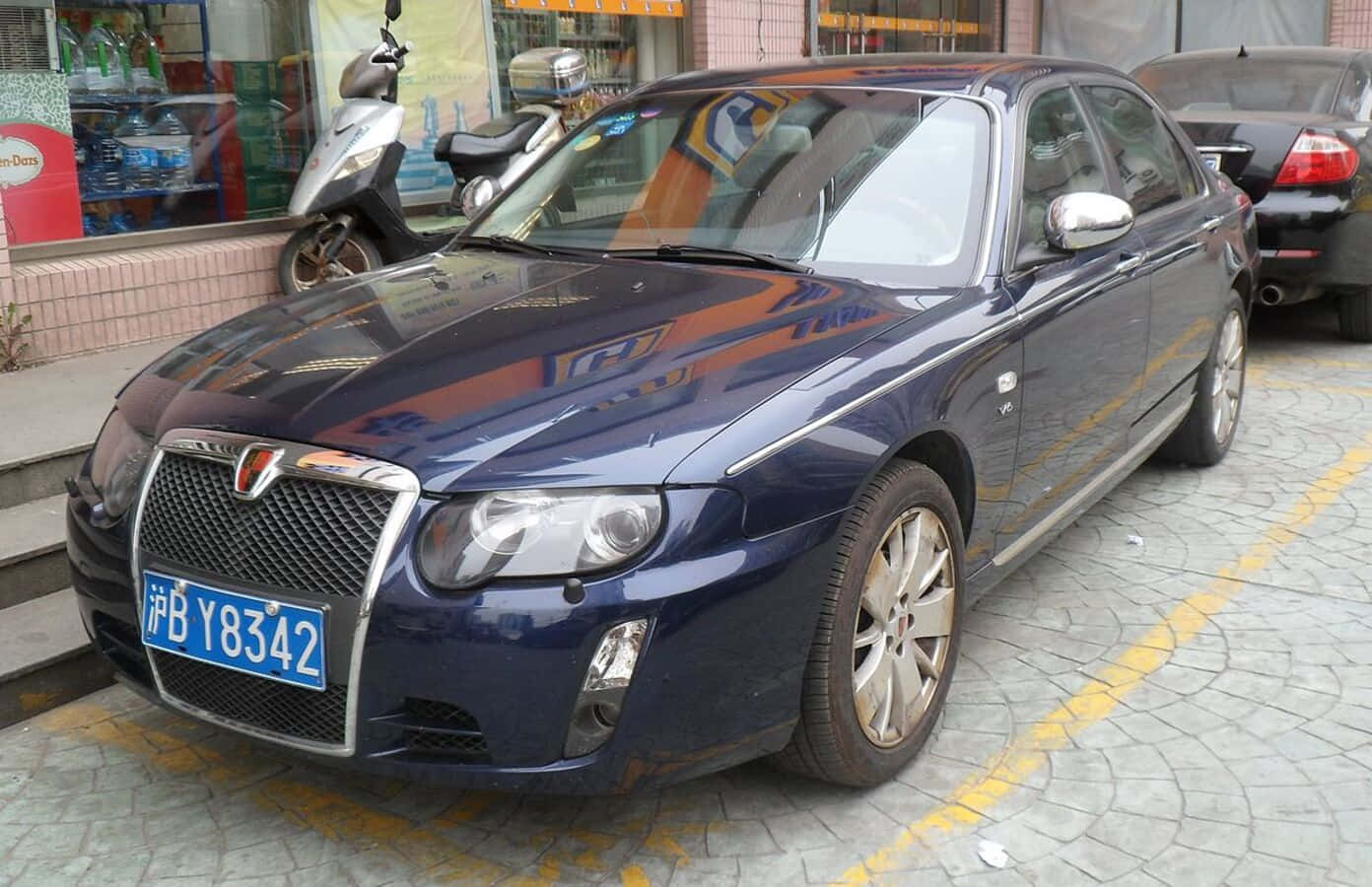 MG 750, dark blue, sedan, HD Desktop Wallpaper
