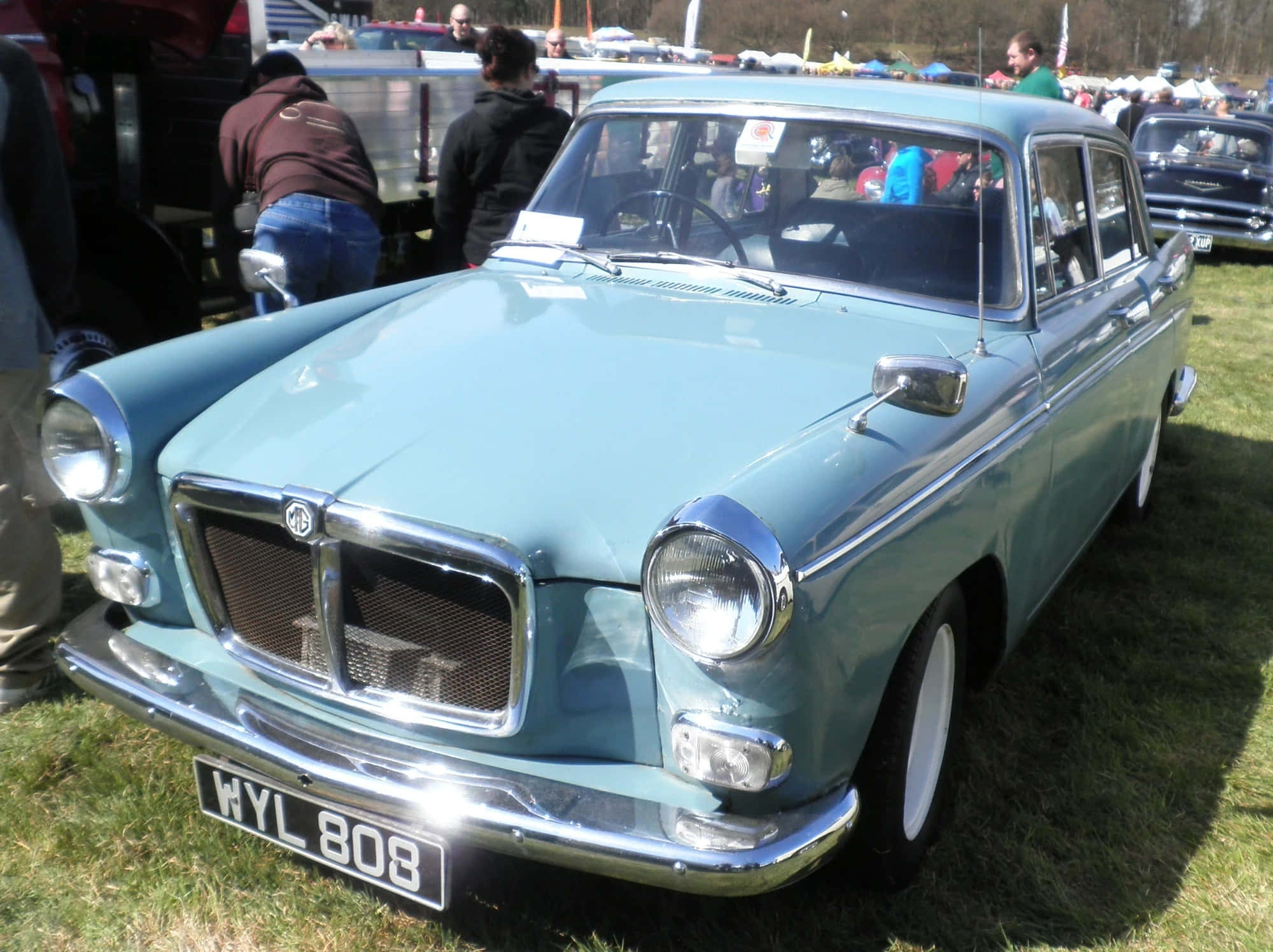 MG Magnette, light blue, bright sun, Full HD Desktop Wallpaper