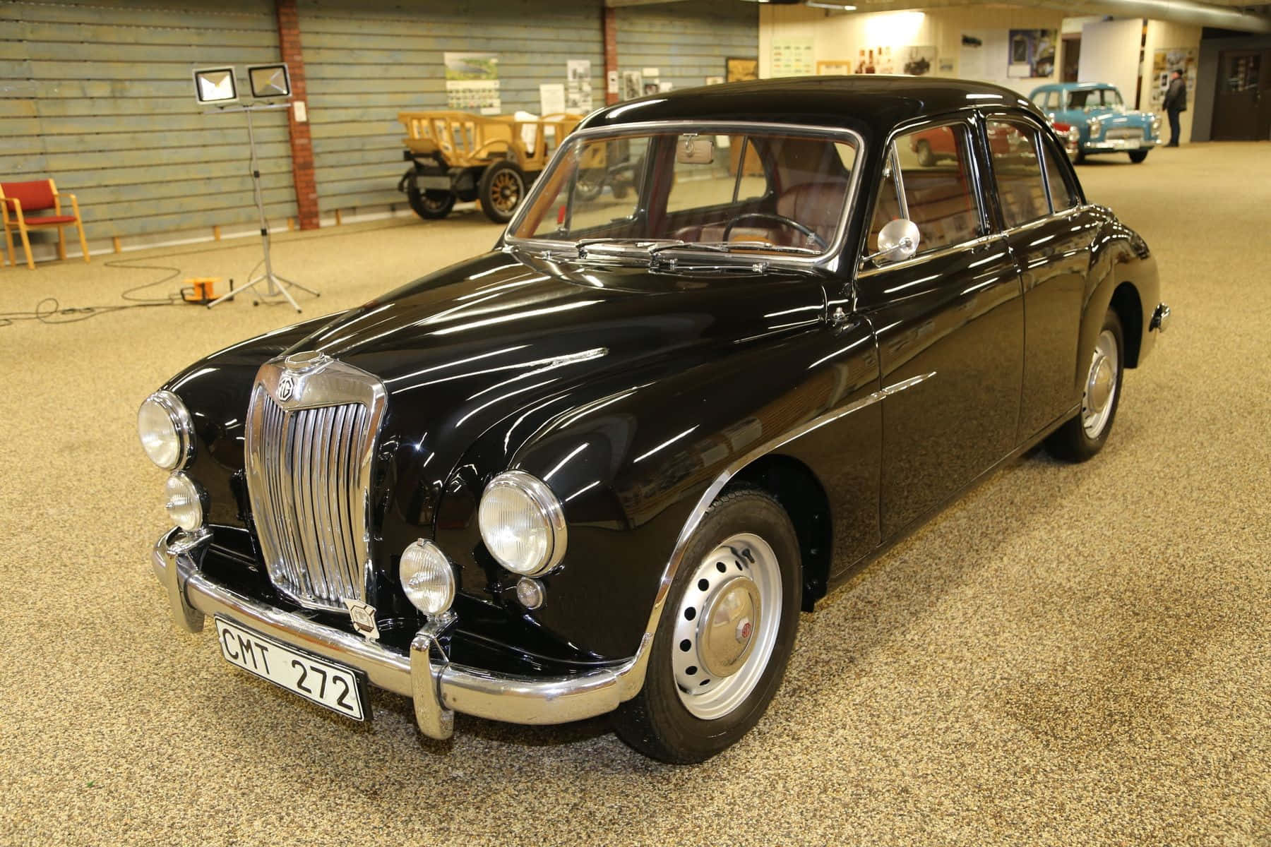 Mg Magnette, glossy black, chrome grille, HD Desktop Wallpaper