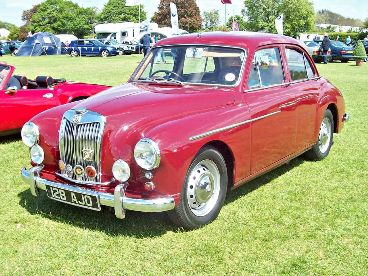MG Magnette, glossy red, chrome grille, SD Desktop Wallpaper