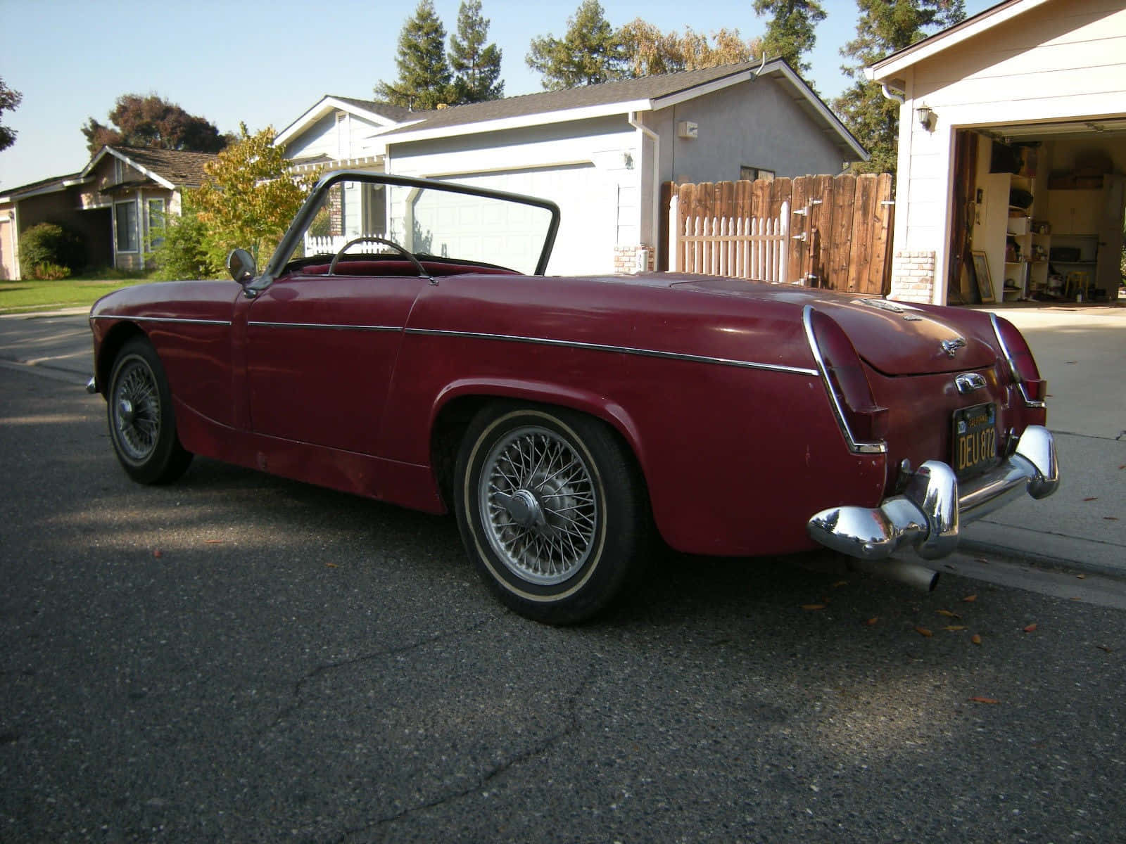 MG Midget, maroon, convertible, HD Desktop Wallpaper