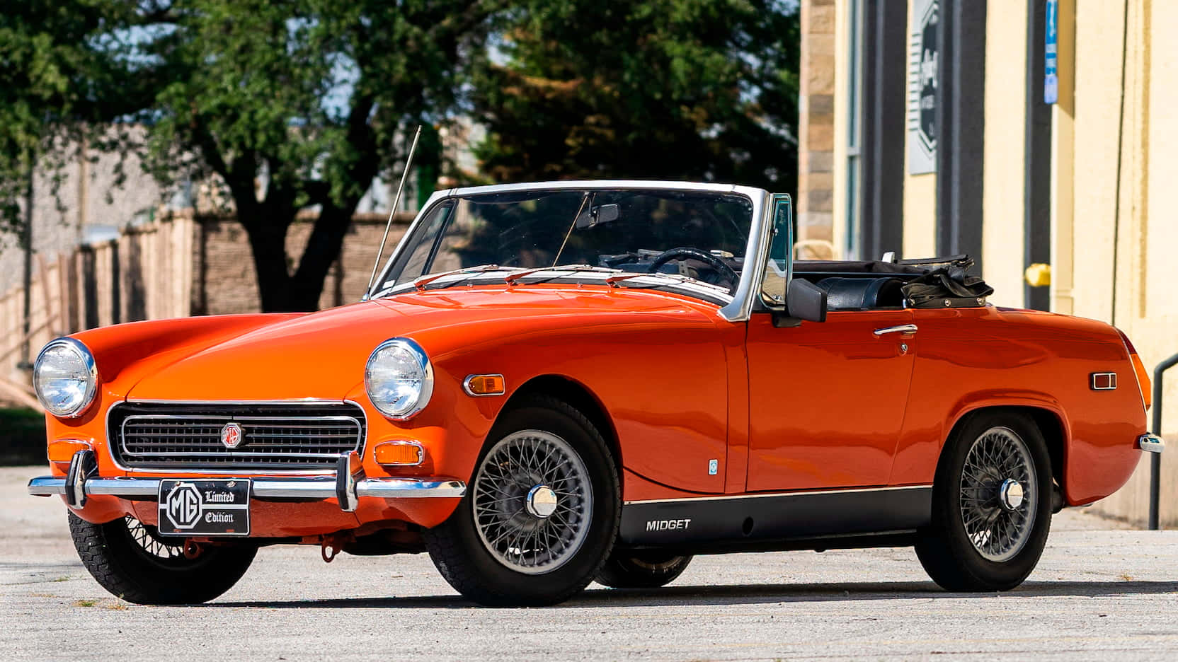 MG Midget, convertible, sunset, HD Desktop Wallpaper