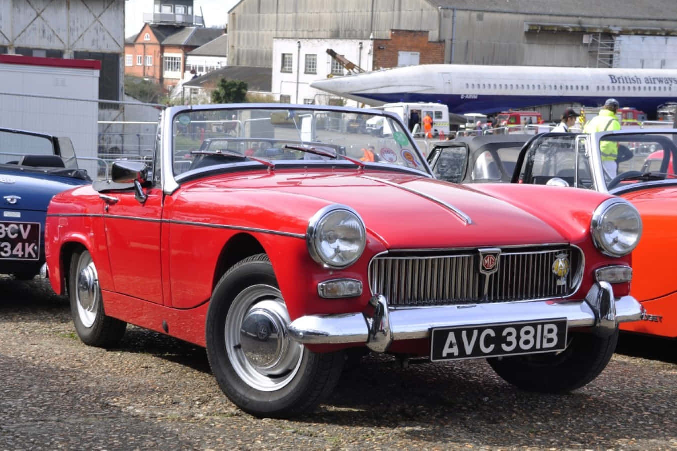 Vintage Mg Midget, pristine condition, vibrant red, HD Desktop Wallpaper