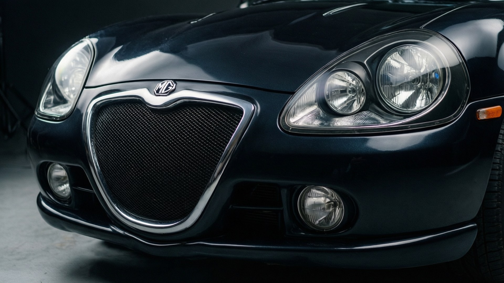 MG RV8, black, front grille, Full HD Desktop Wallpaper