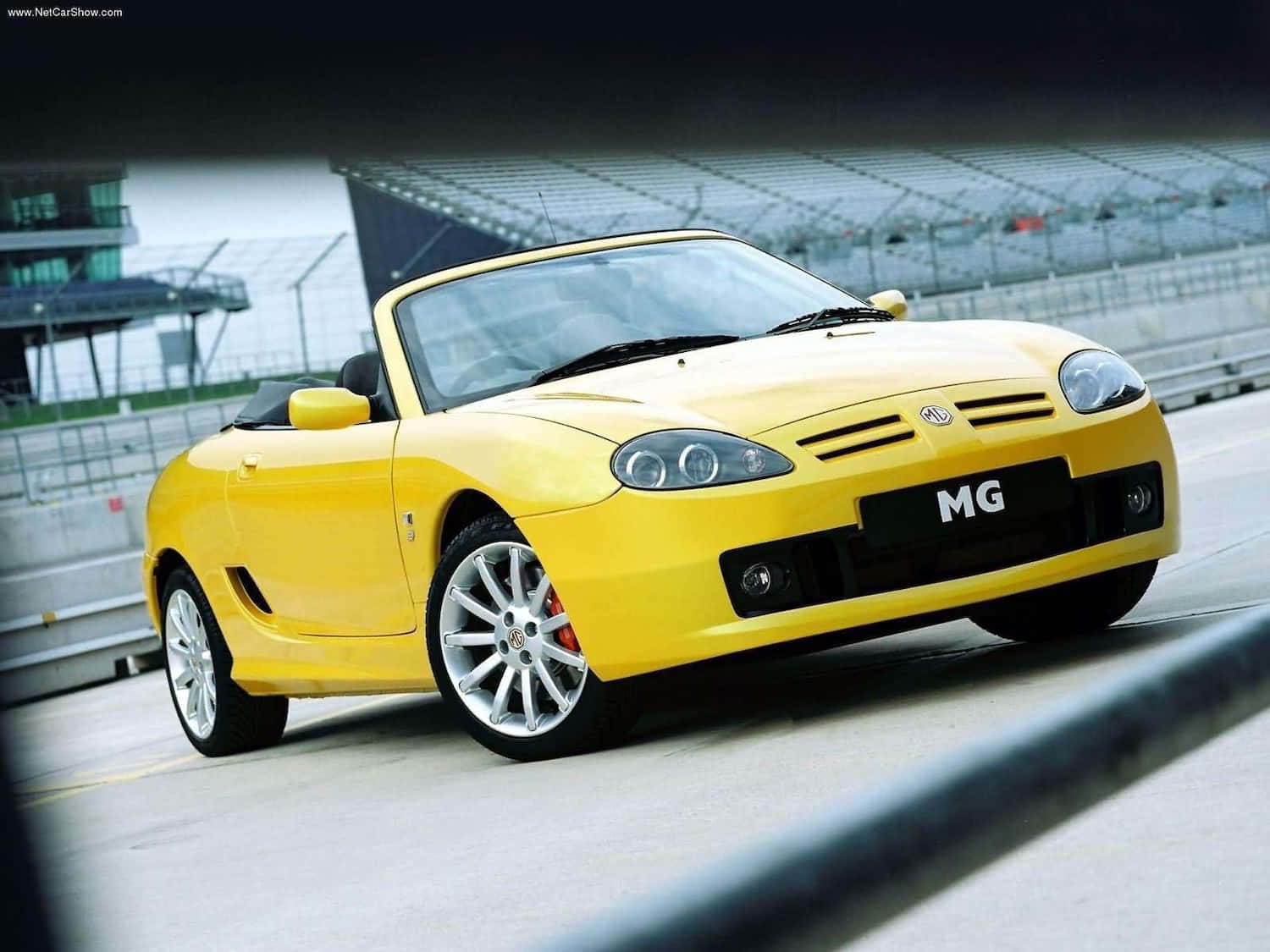MG TF, vibrant yellow, convertible sports car, HD Desktop Wallpaper