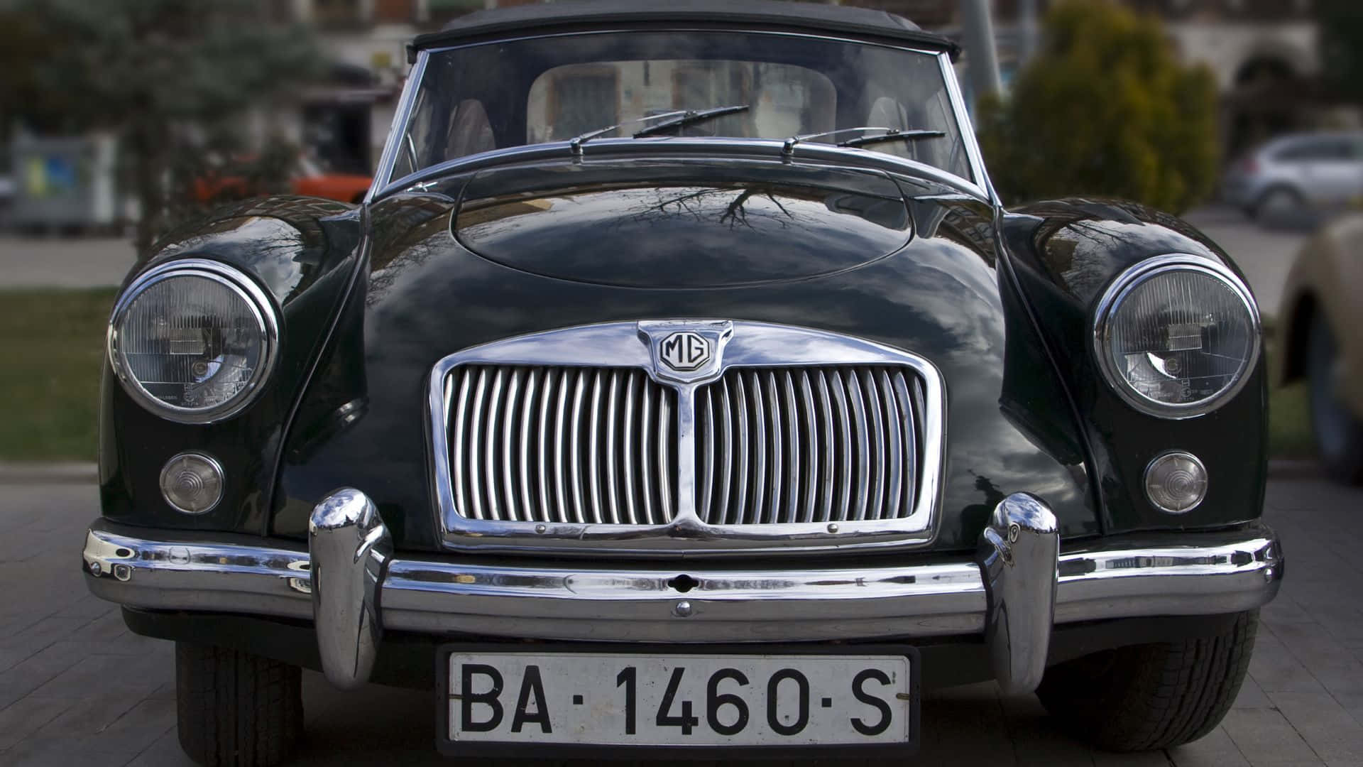 MG, dark green, chrome grille, Full HD Desktop Wallpaper