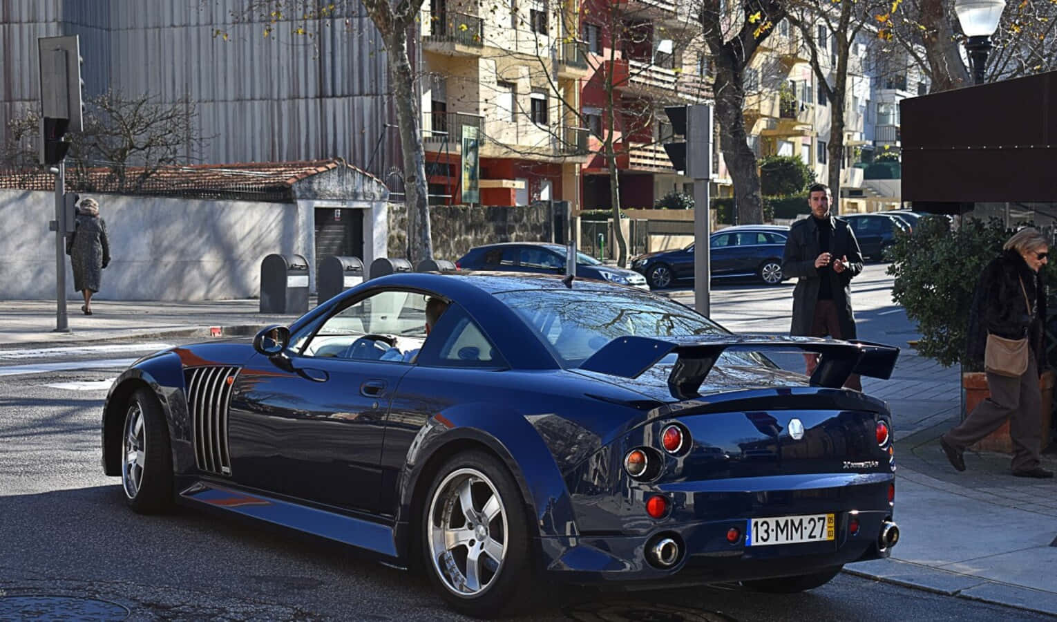 MG XPower SV, dark blue, rear wing, HD Desktop Wallpaper