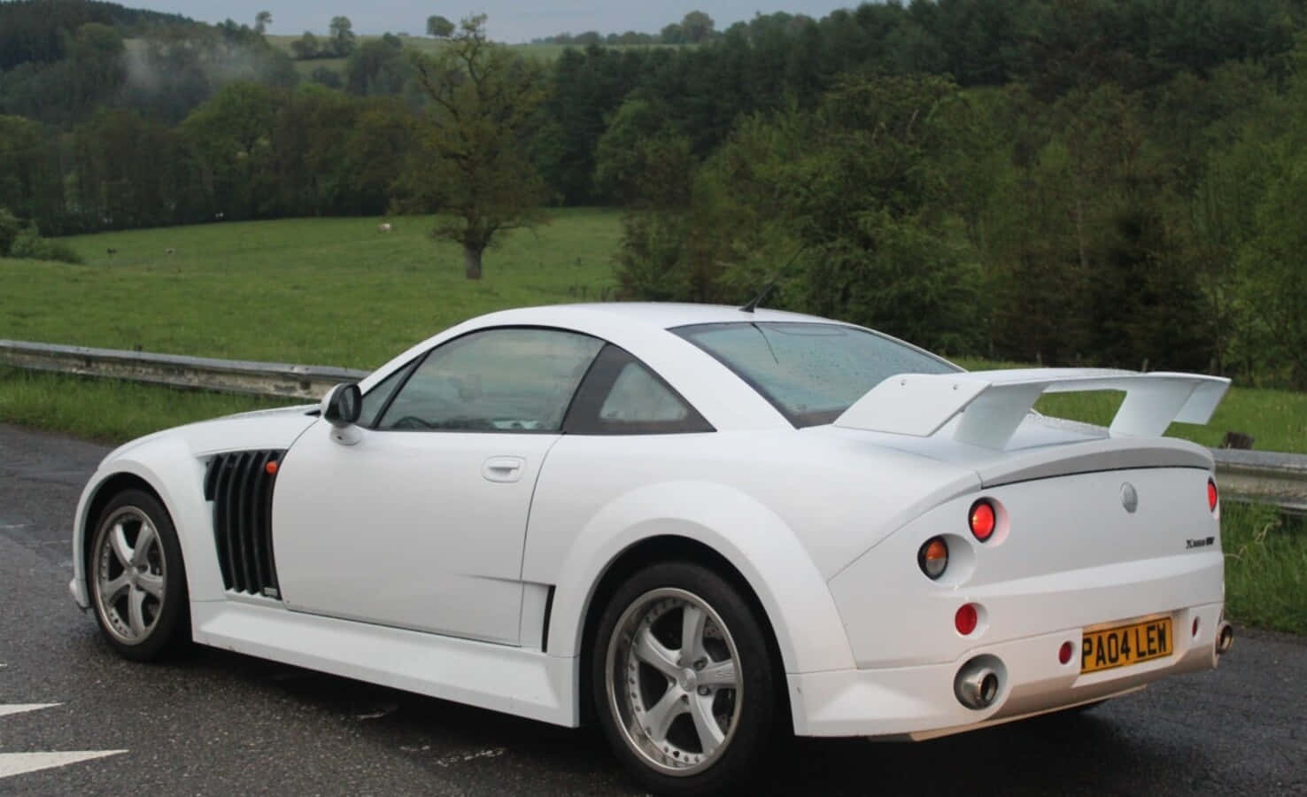 Mg Xpower Sv, sleek white sports car, large rear wing, HD Desktop Wallpaper
