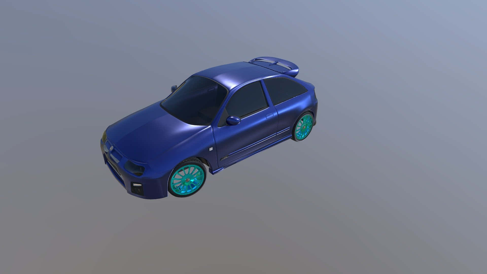 MG ZR, glossy blue, teal wheels, Full HD Desktop Wallpaper