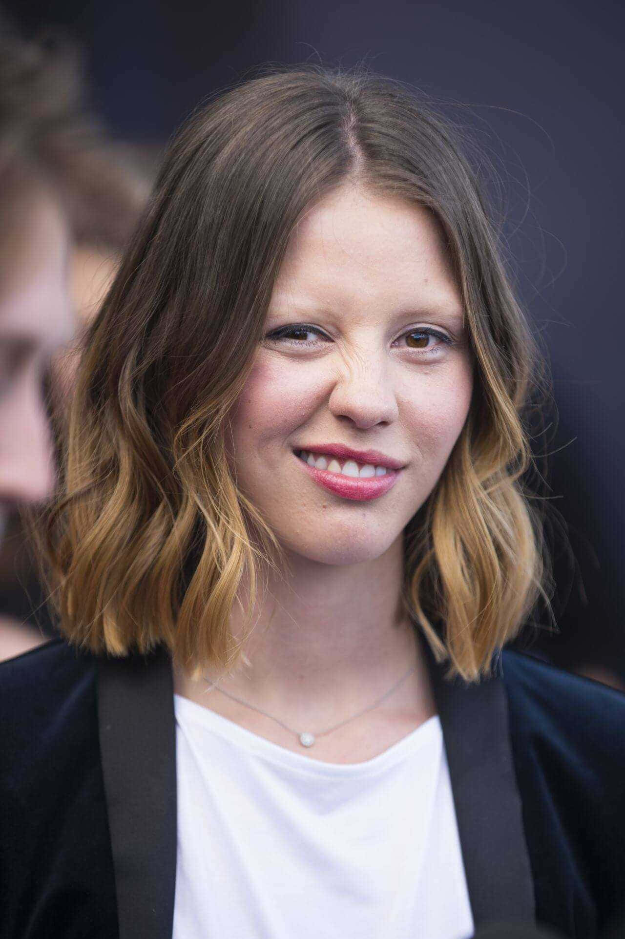 Mia Goth, black blazer, white top, Full HD Phone Wallpaper