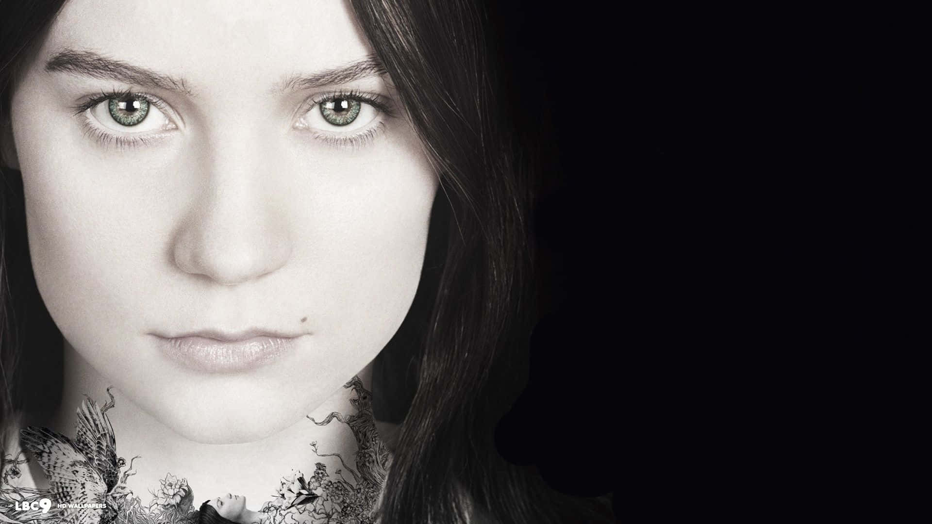 Mia Wasikowska, green eyes, dark hair, Full HD Desktop Wallpaper
