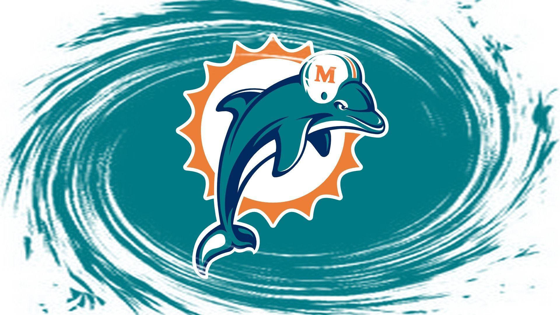 Miami Dolphins, teal, orange, Full HD Desktop Wallpaper