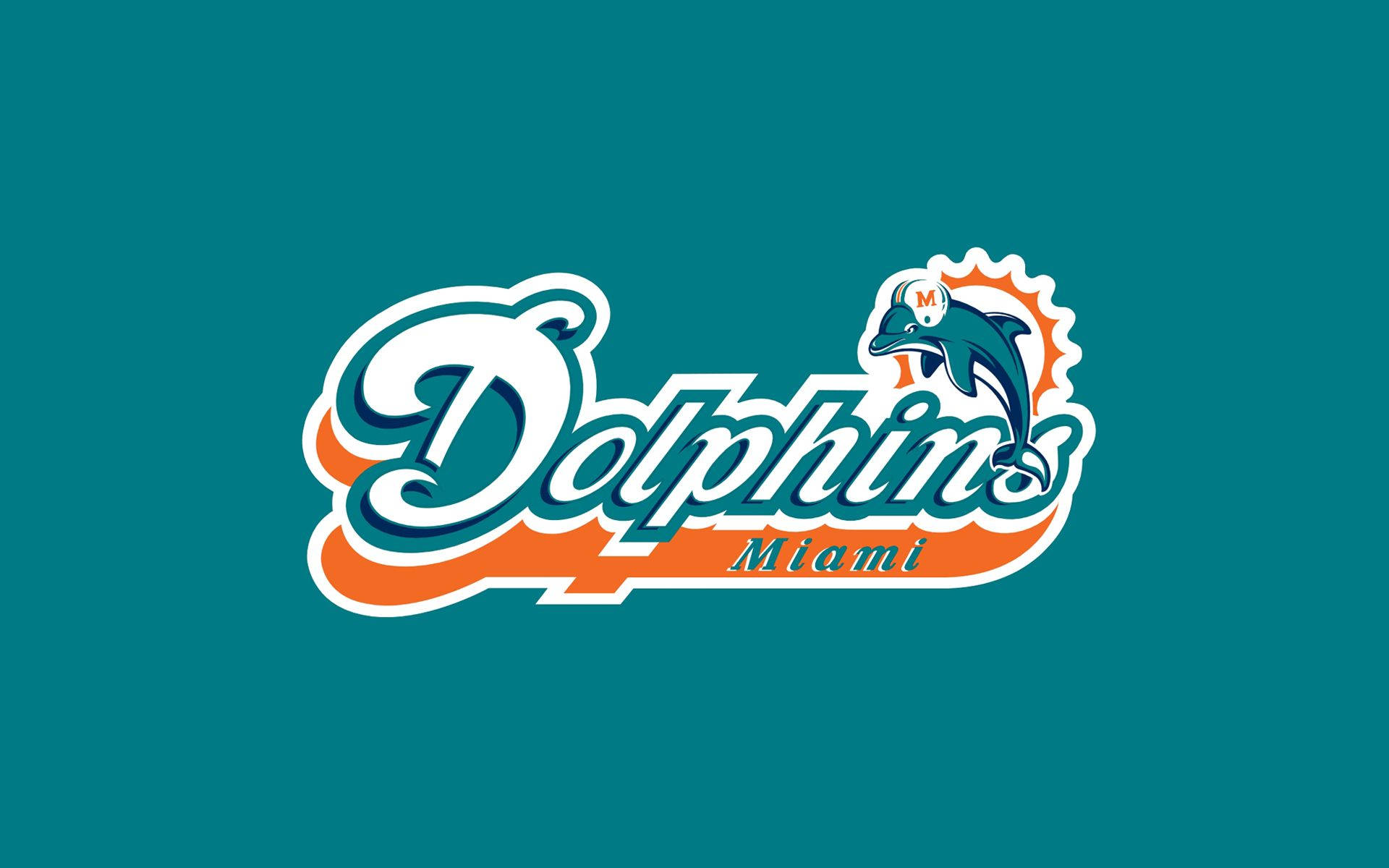 Miami Dolphins, teal, orange, Full HD Desktop Wallpaper