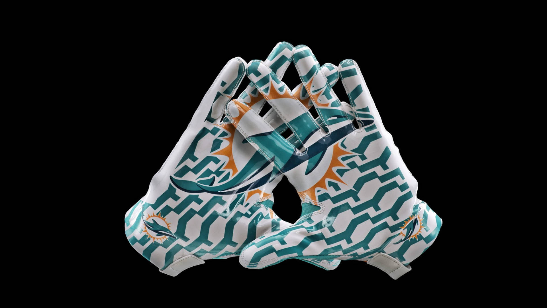 Miami Dolphins, teal, orange, Full HD Desktop Wallpaper